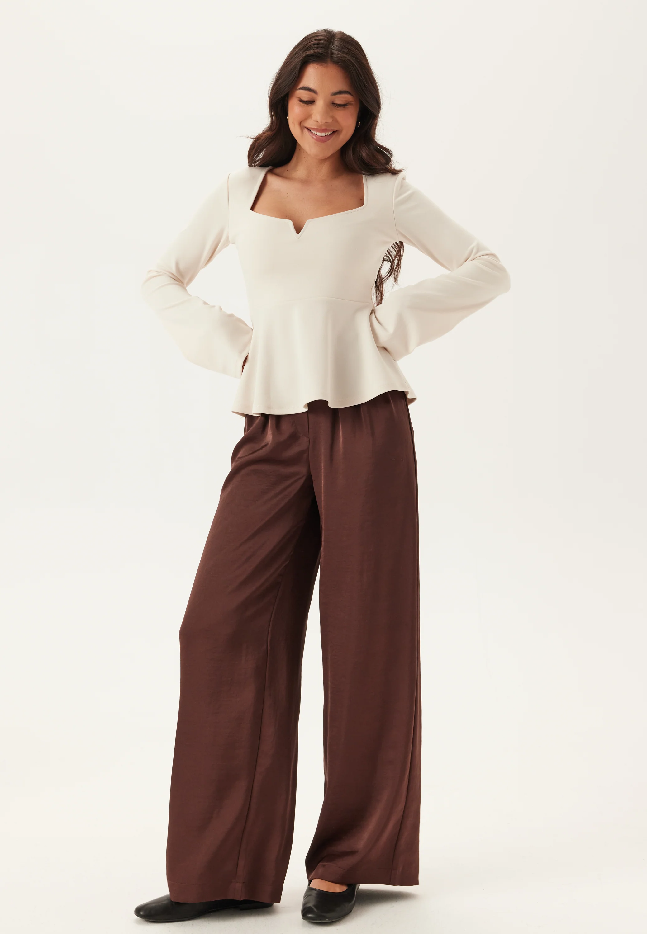 Long Sleeve Peplum Top - Image 3