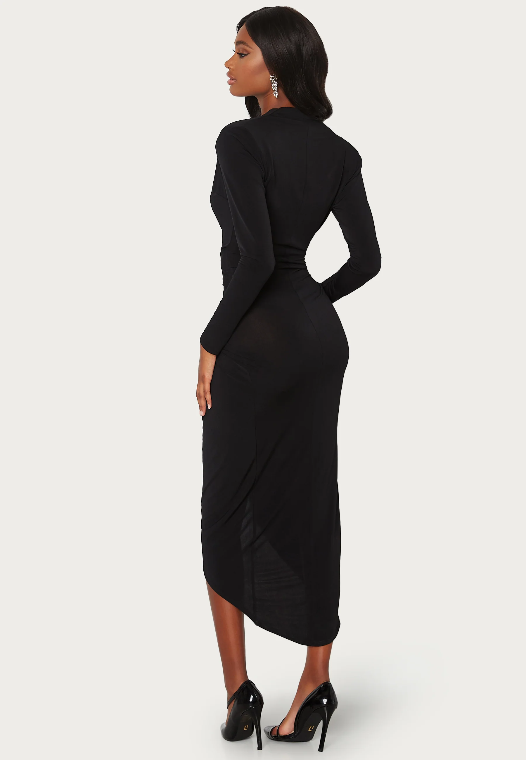 Long Sleeve Rouch Dress - Image 2