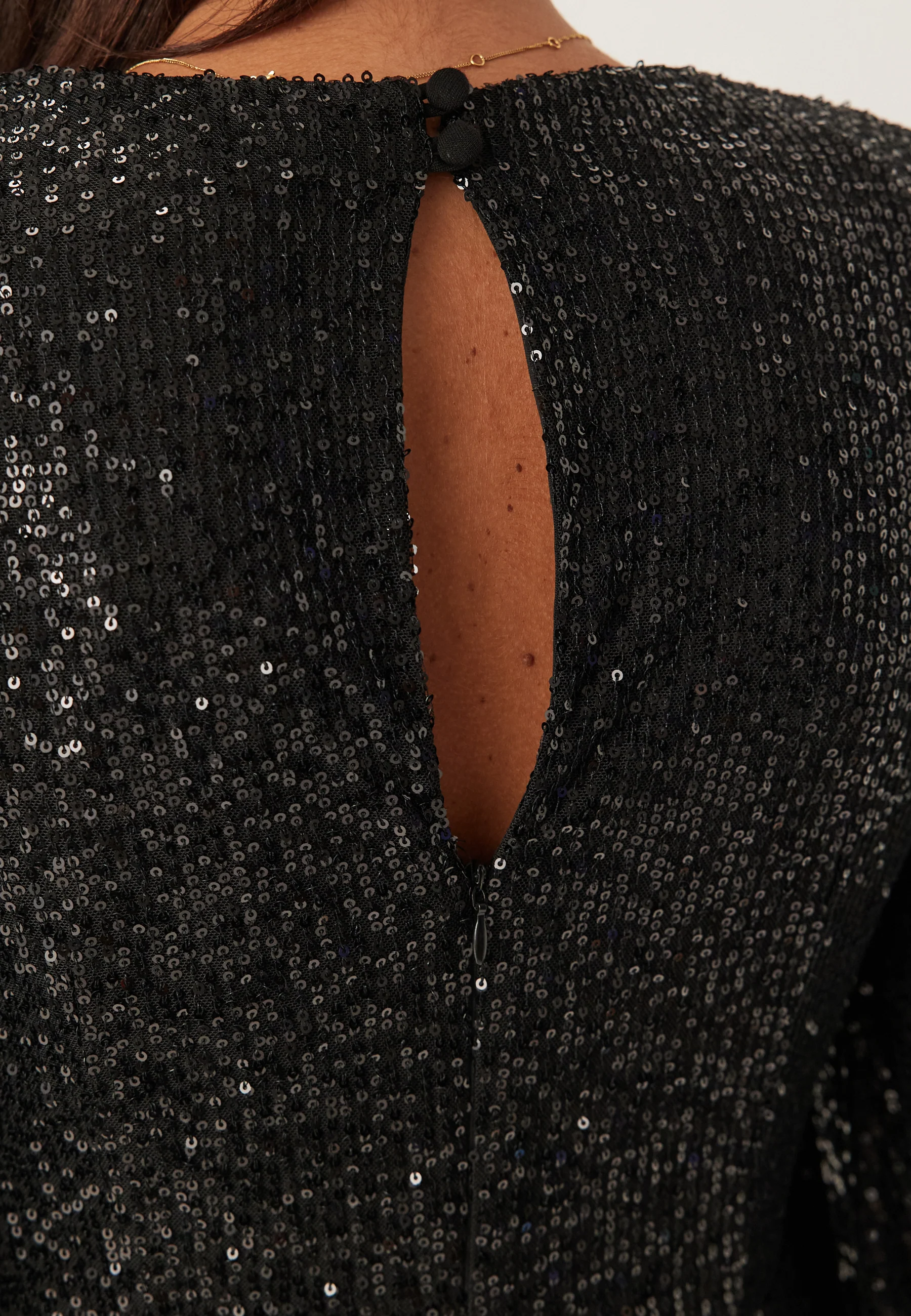 Long Sleeve Sequin Ankle Dress - Image 4