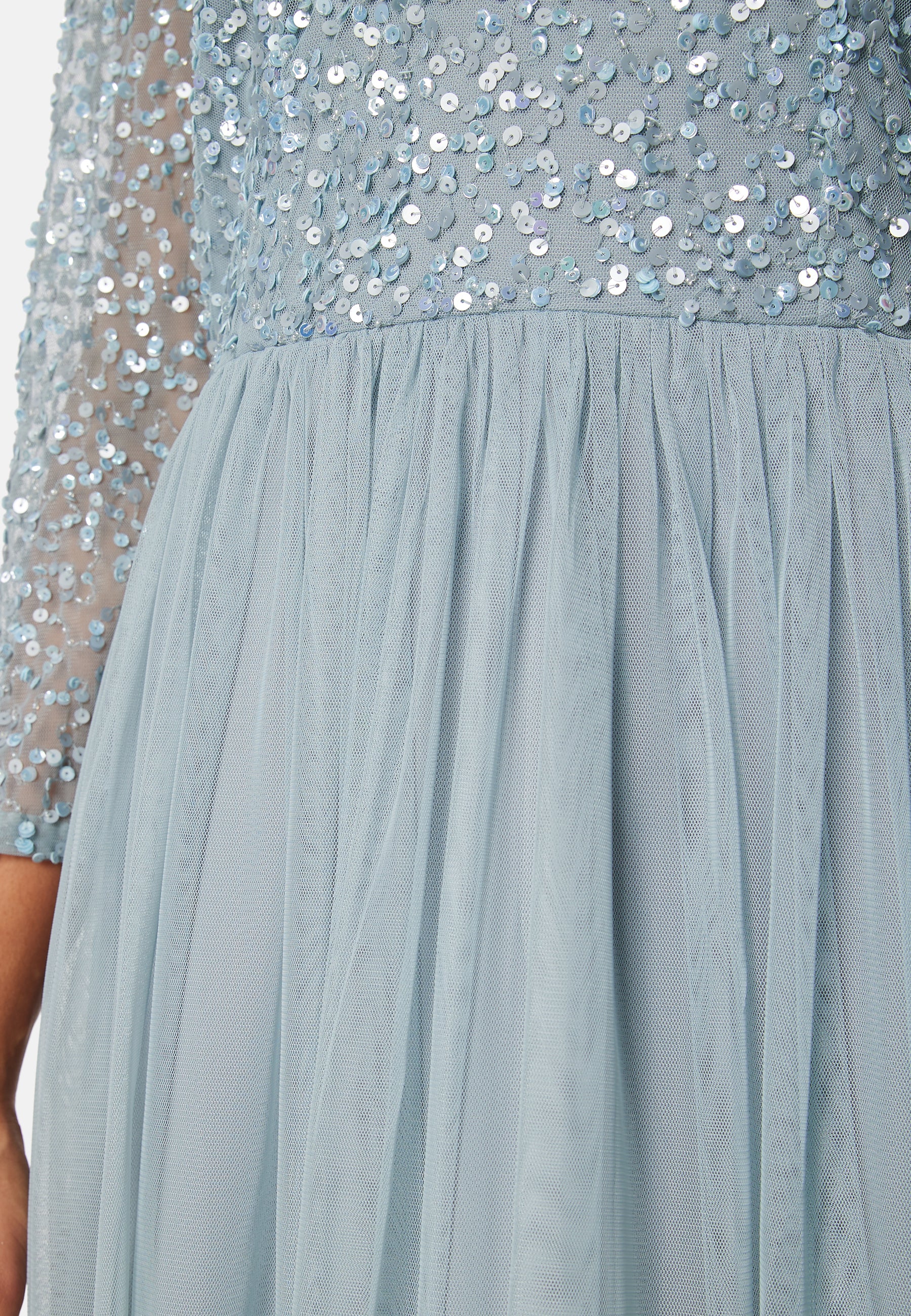Long Sleeve Sequin Bodice Maxi Dress - Image 4