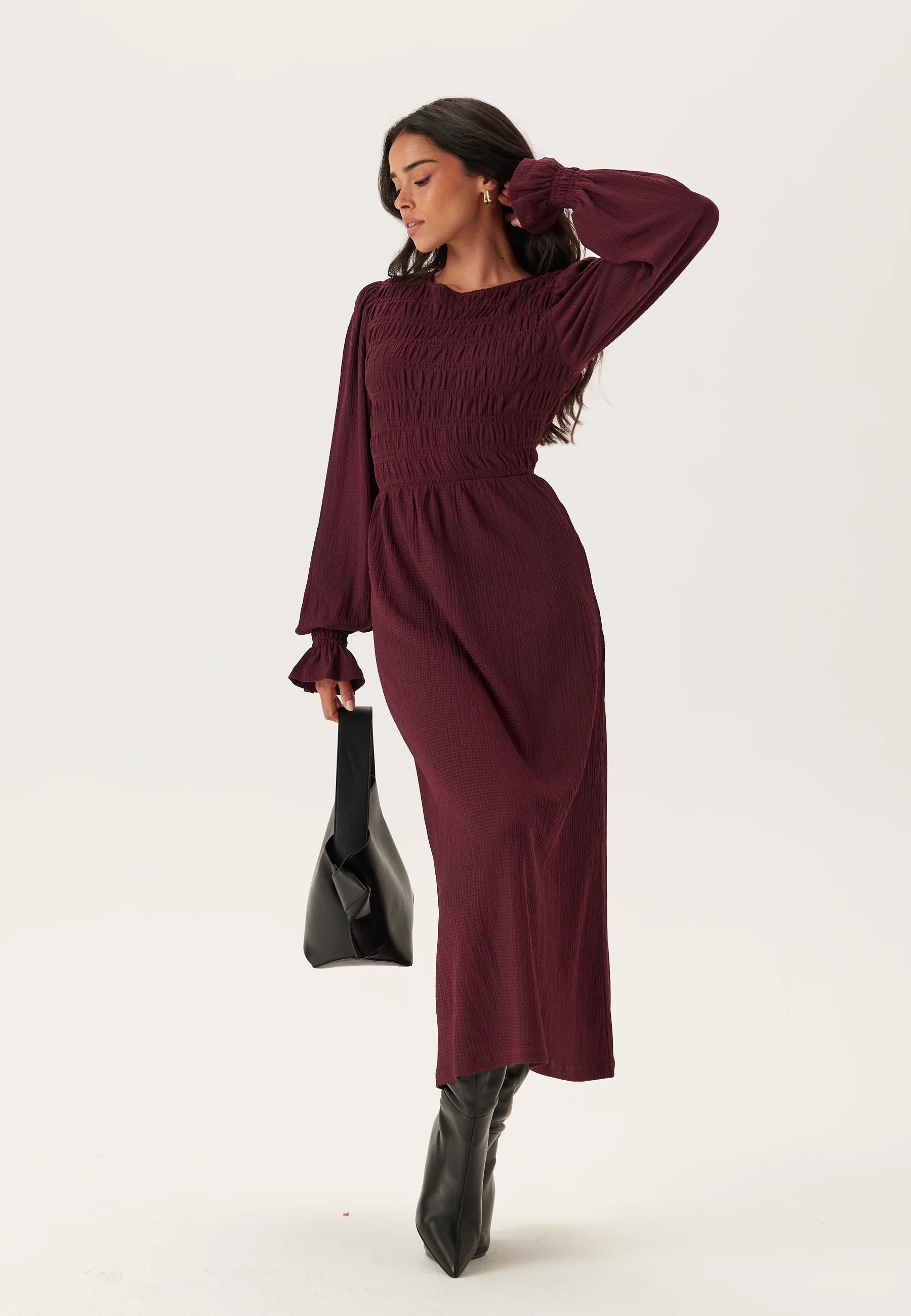 Long Sleeve Smock Dress - Image 2