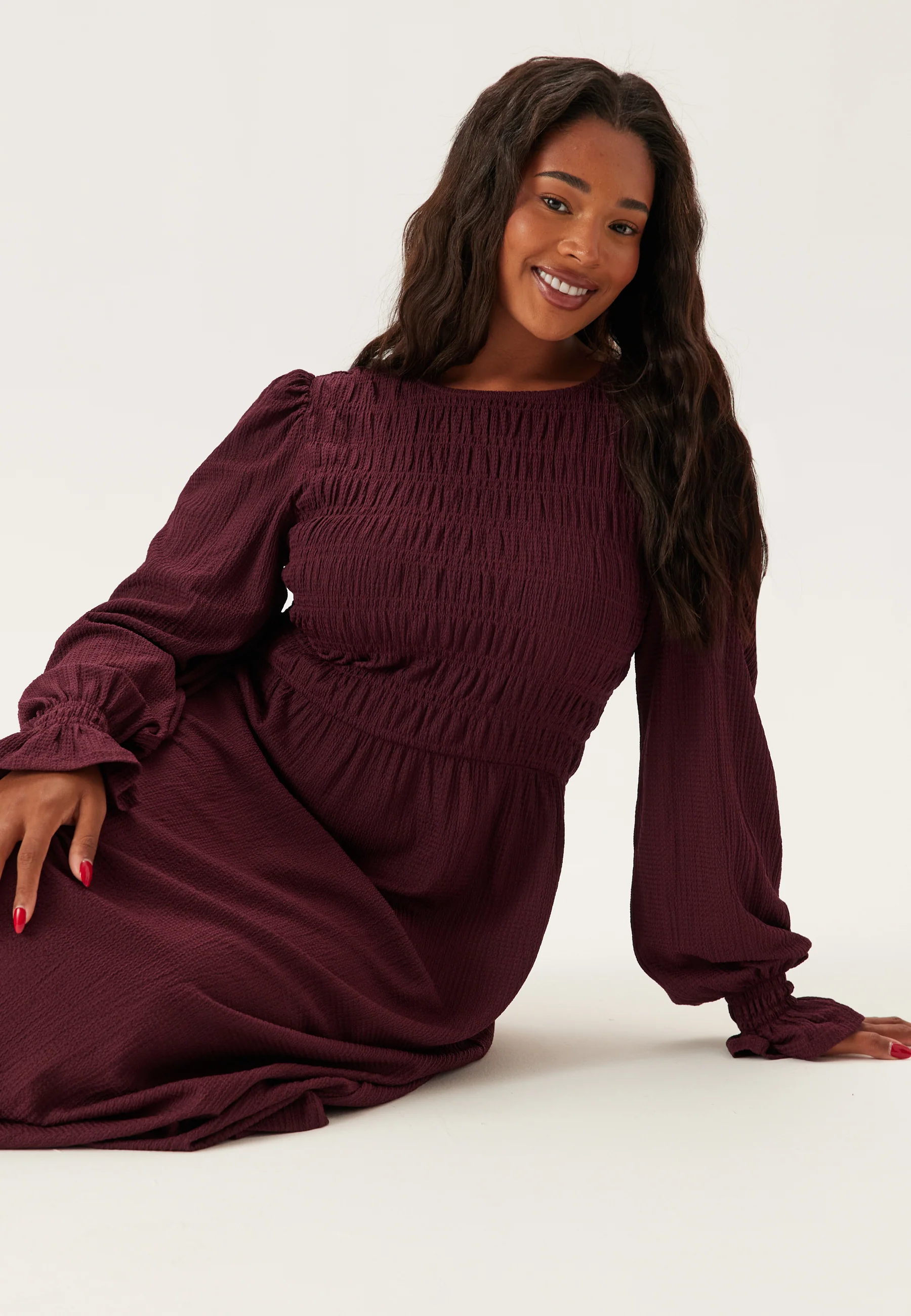 Long Sleeve Smock Dress - Image 8
