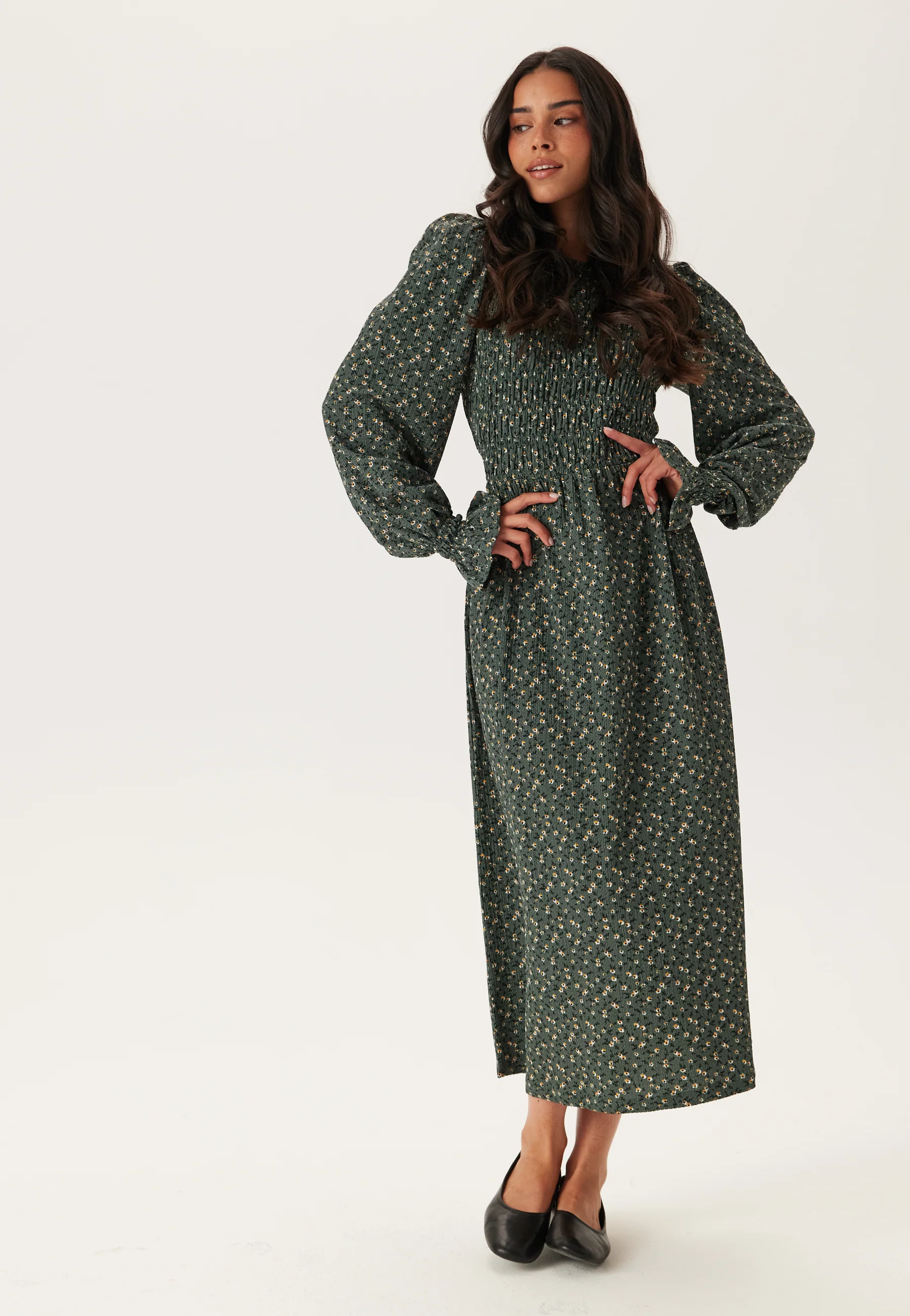Long Sleeve Smock Dress - Image 3