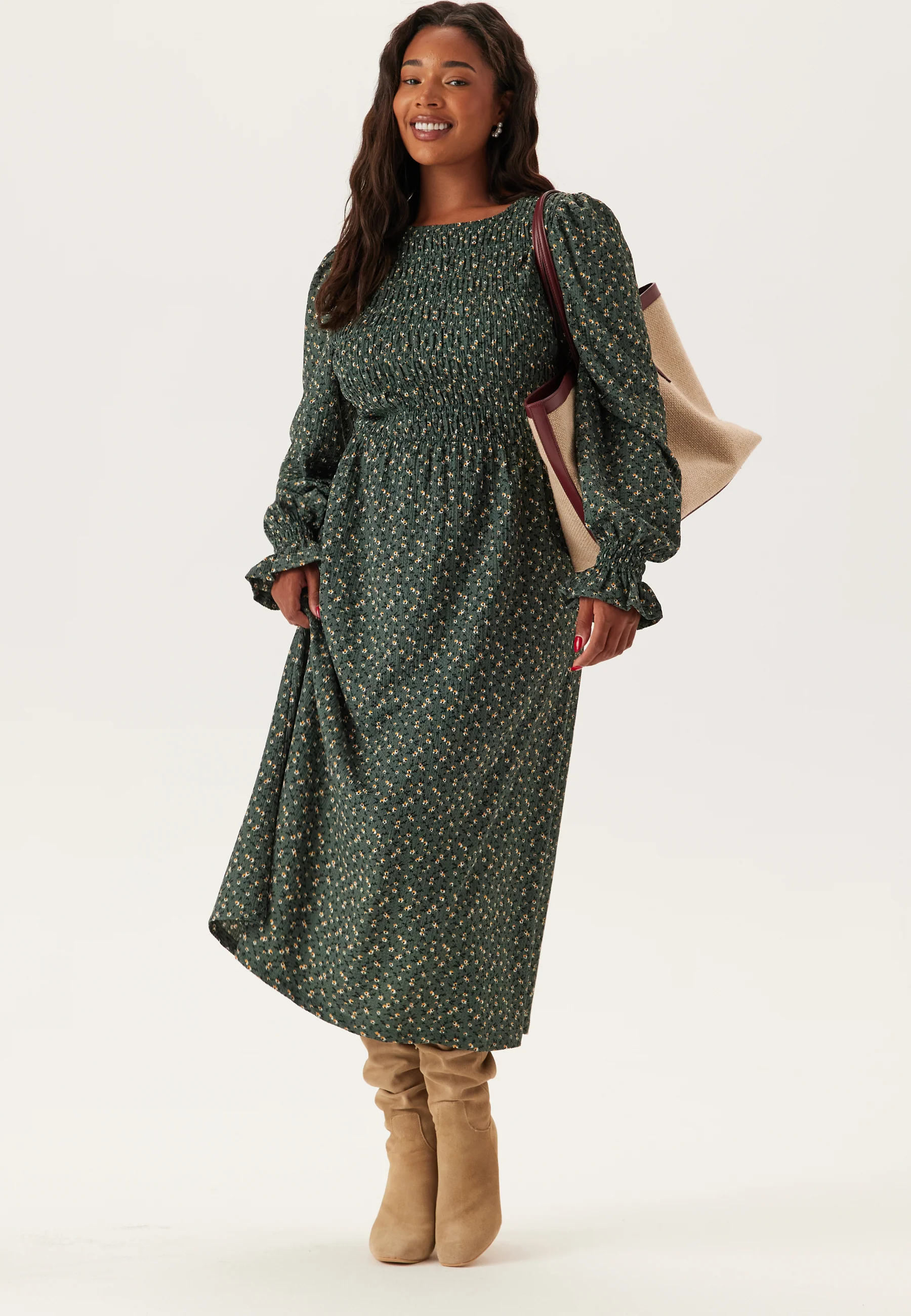 Long Sleeve Smock Dress - Image 5