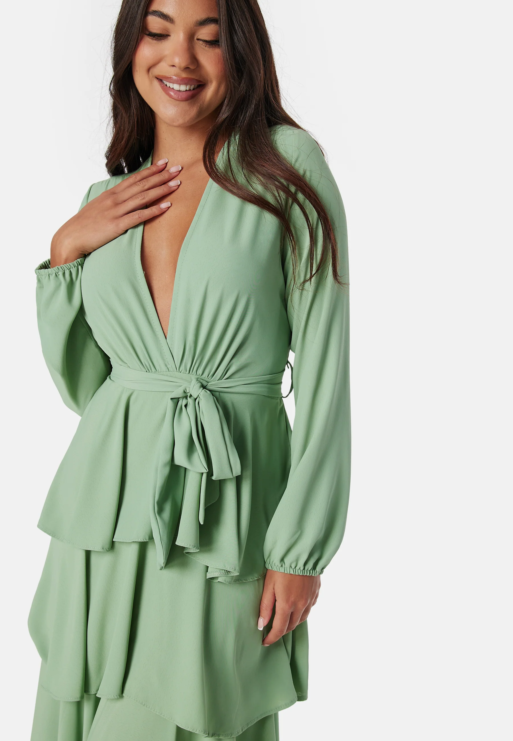 Long Sleeve Tiered Maxi Dress - Image 3