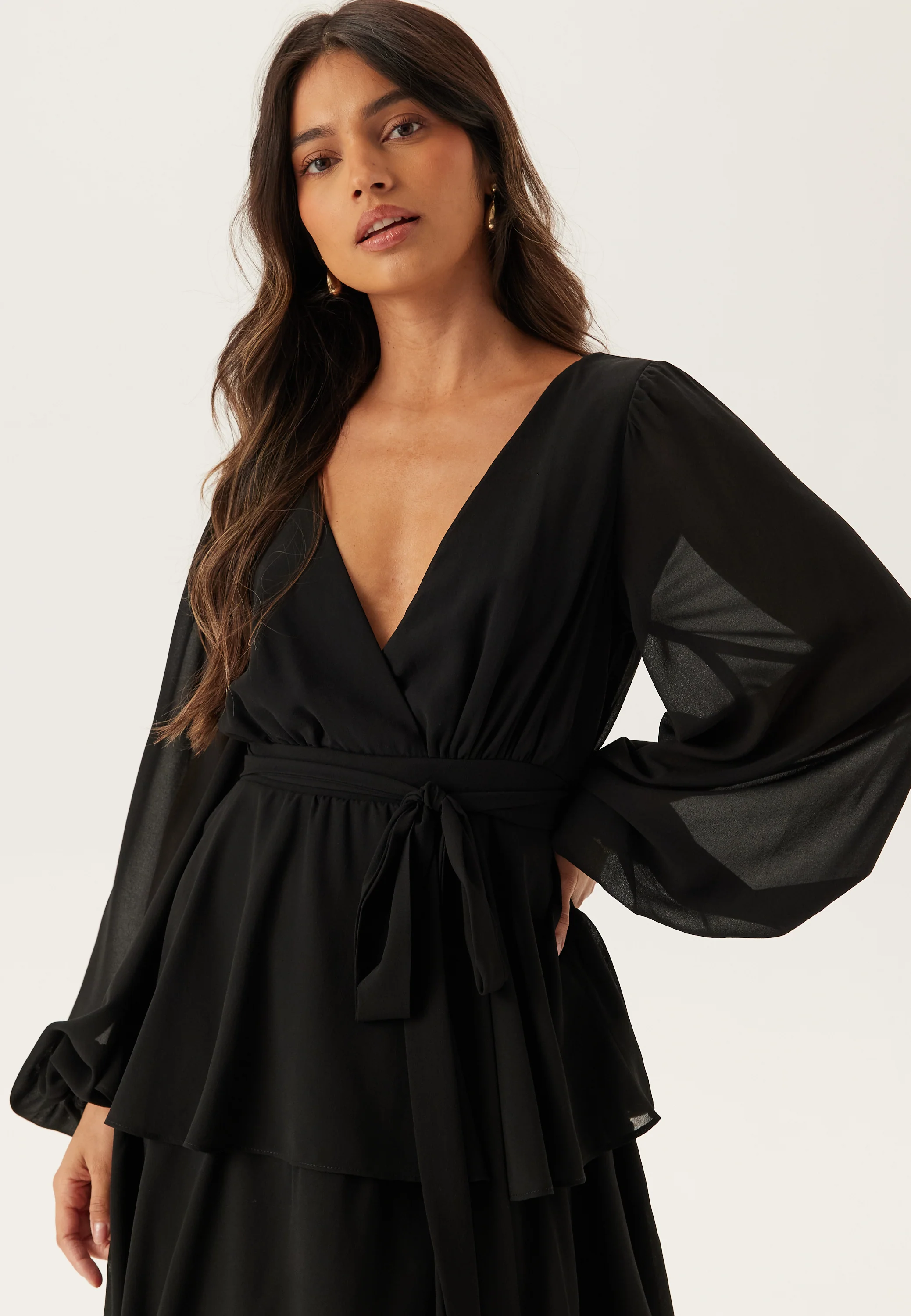 Long Sleeve Tiered Midi Dress - Image 4