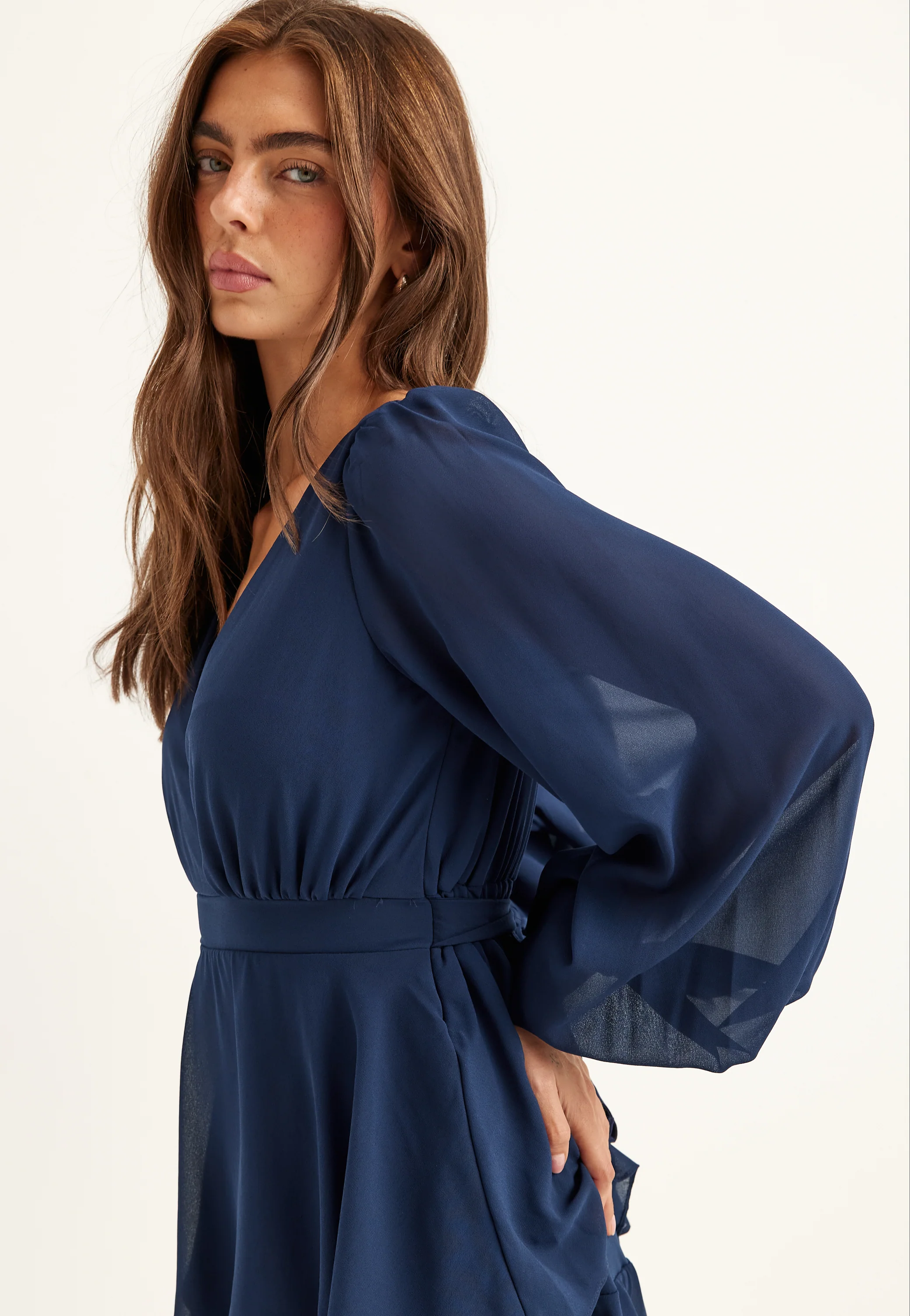 Long Sleeve Tiered Midi Dress - Image 4
