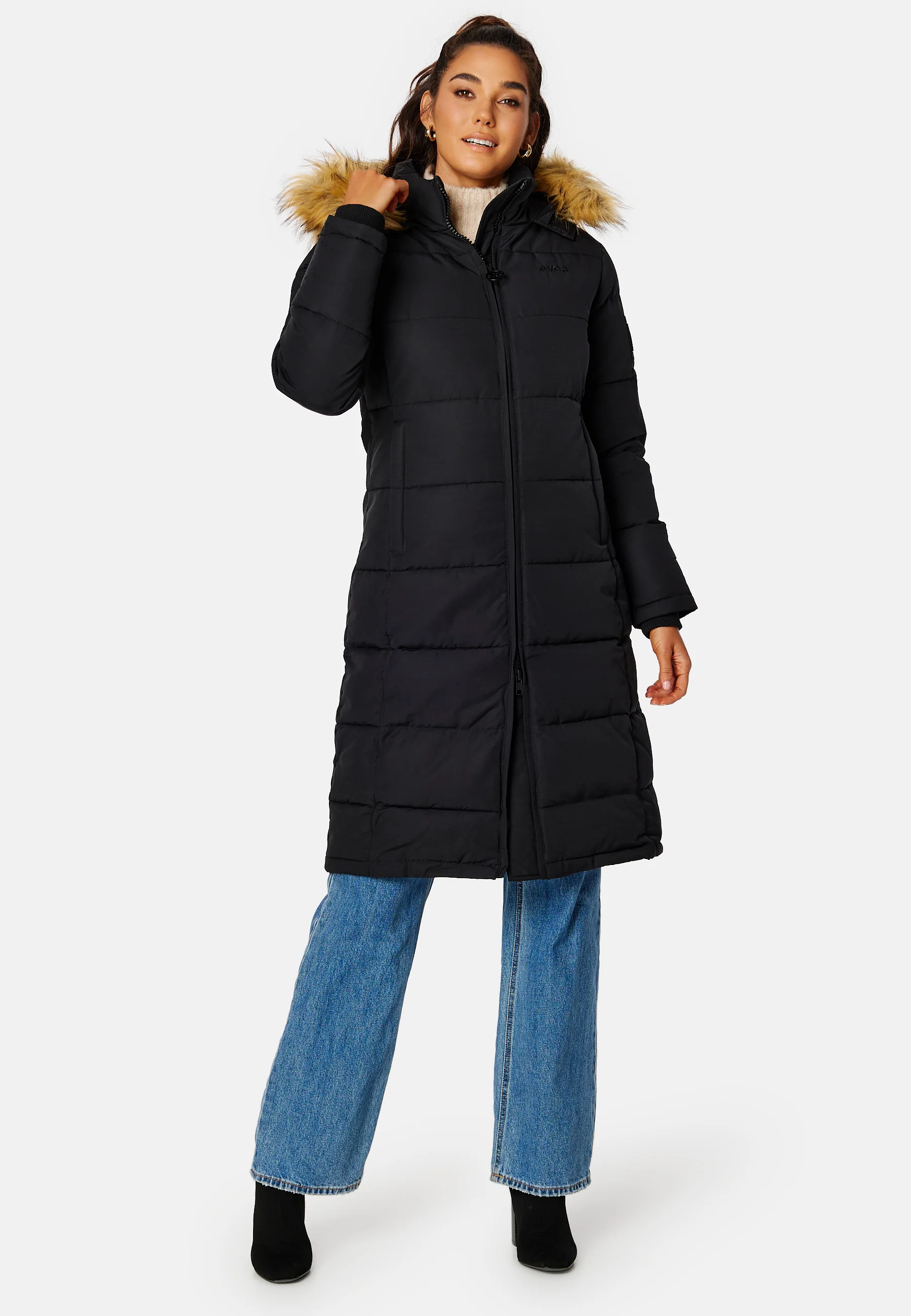 Long Slim Padded Parka - Image 2
