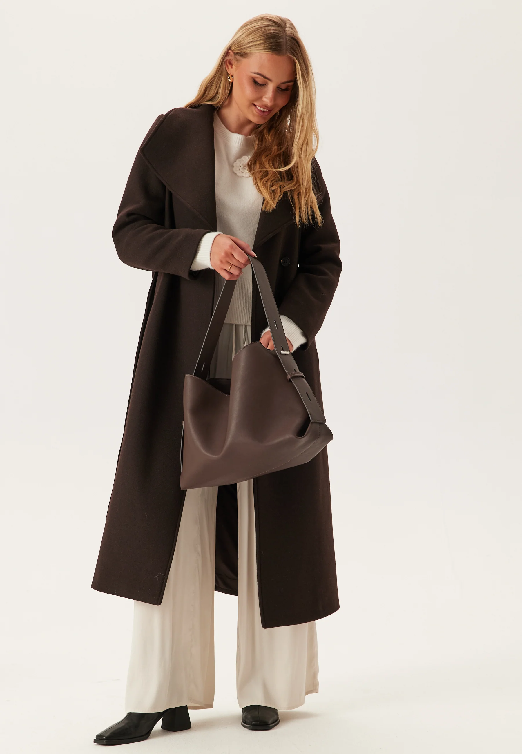 Long Wool Blend Coat - Image 2
