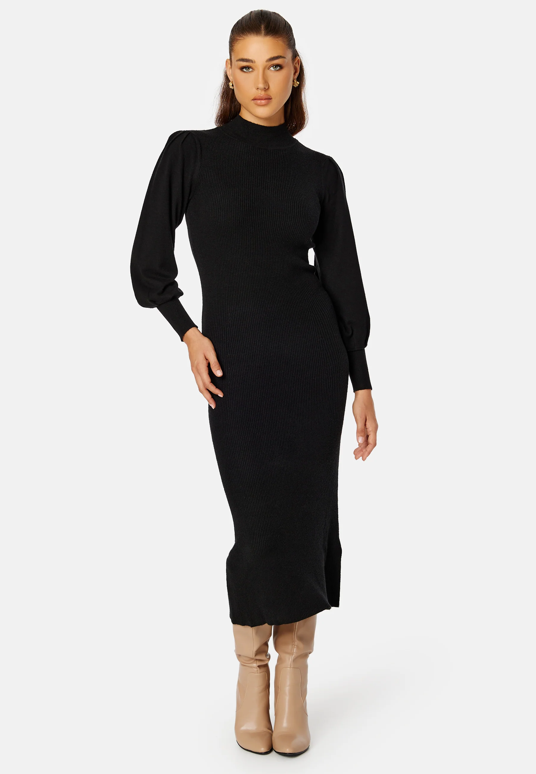 Luciana L/S High Neck Knit Dress