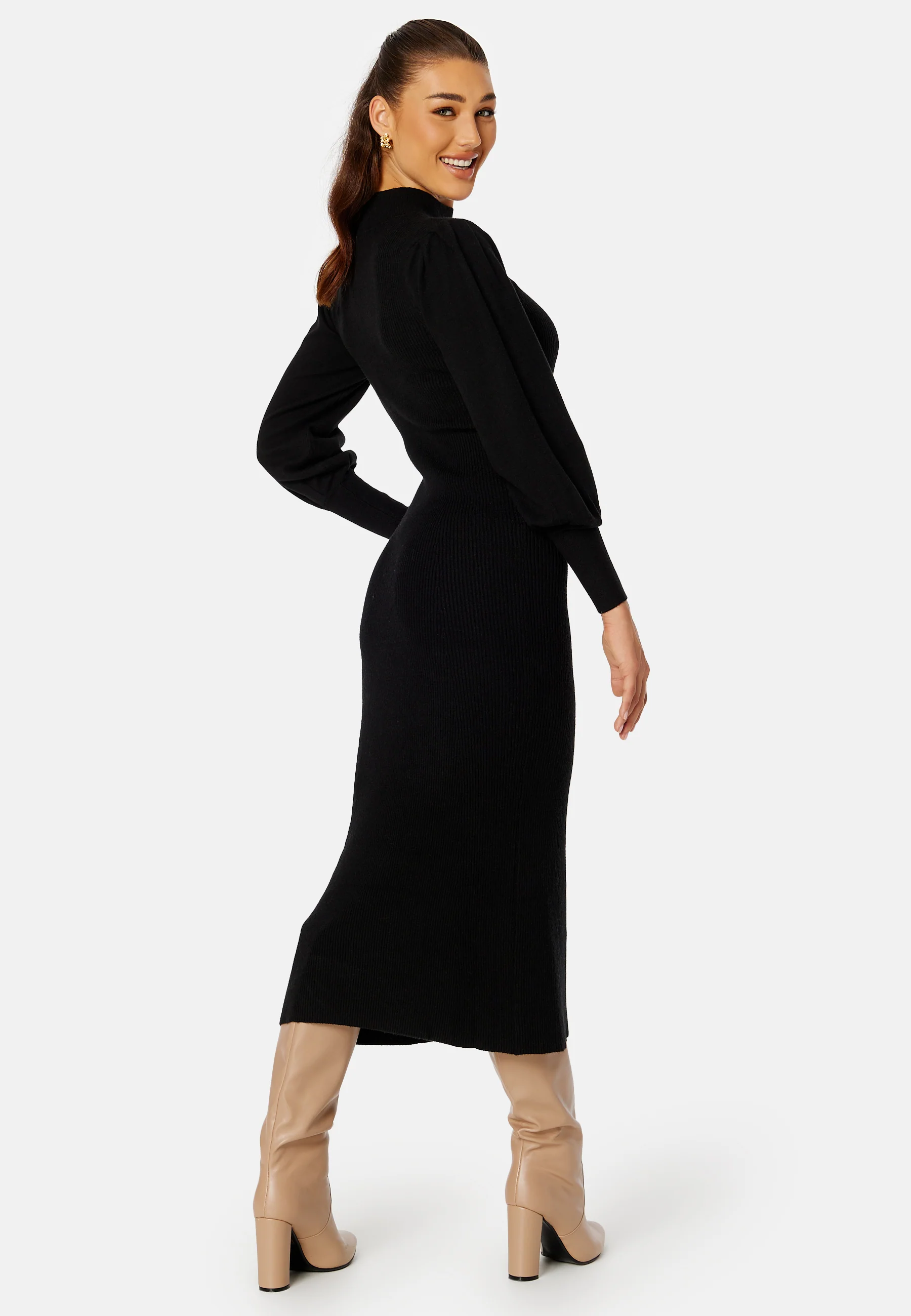 Luciana L/S High Neck Knit Dress - Image 2