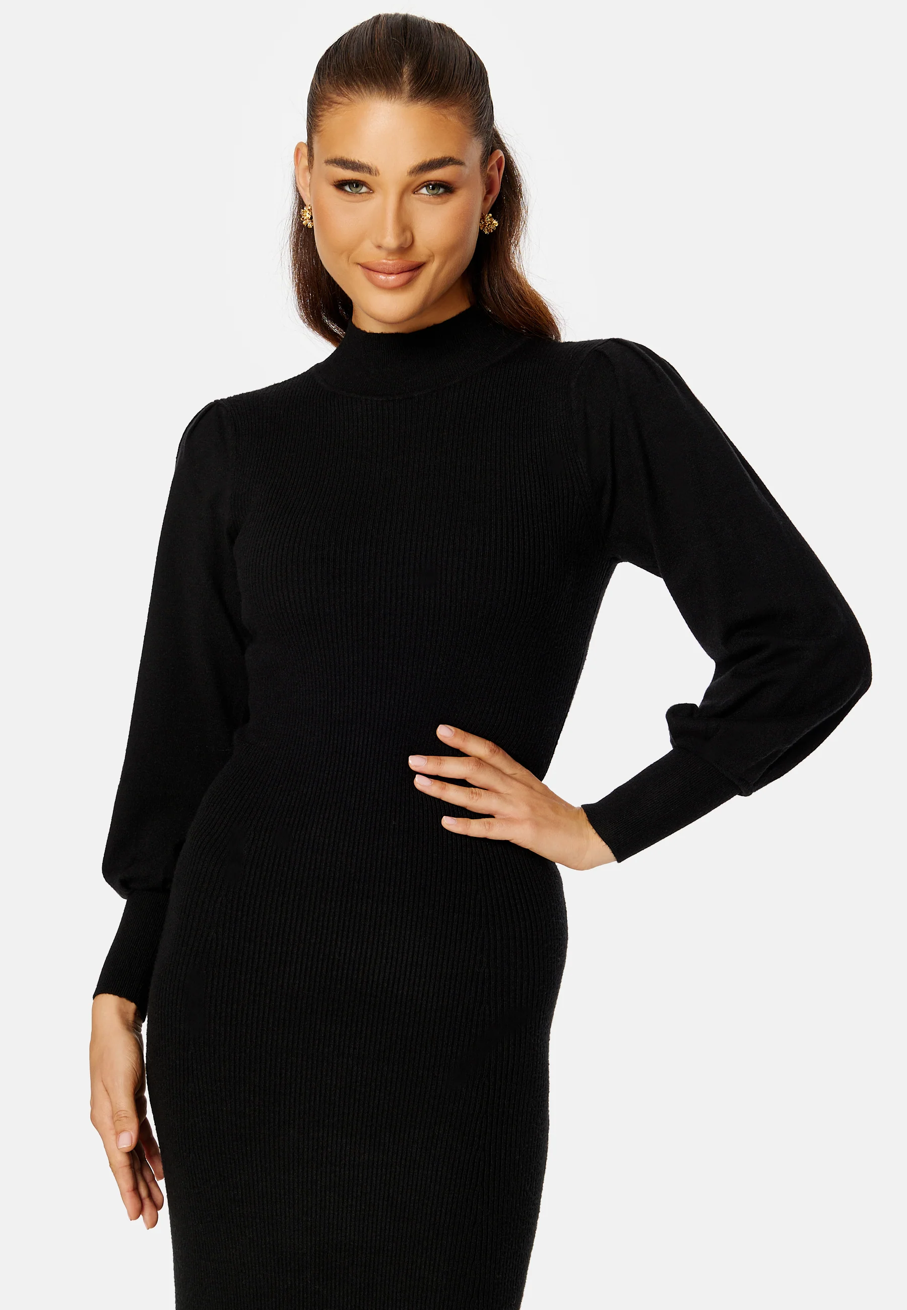 Luciana L/S High Neck Knit Dress - Image 3