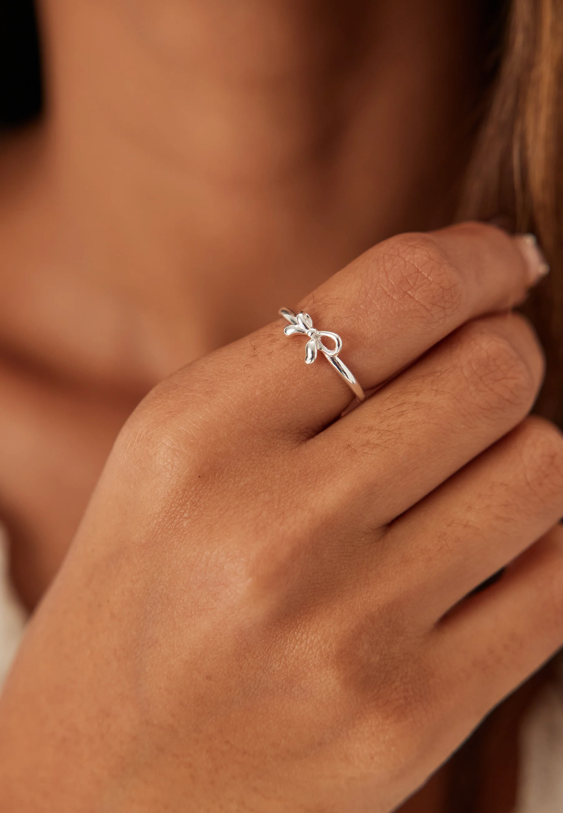 Lulu Bow Stack Ring Silver-pla - Image 2
