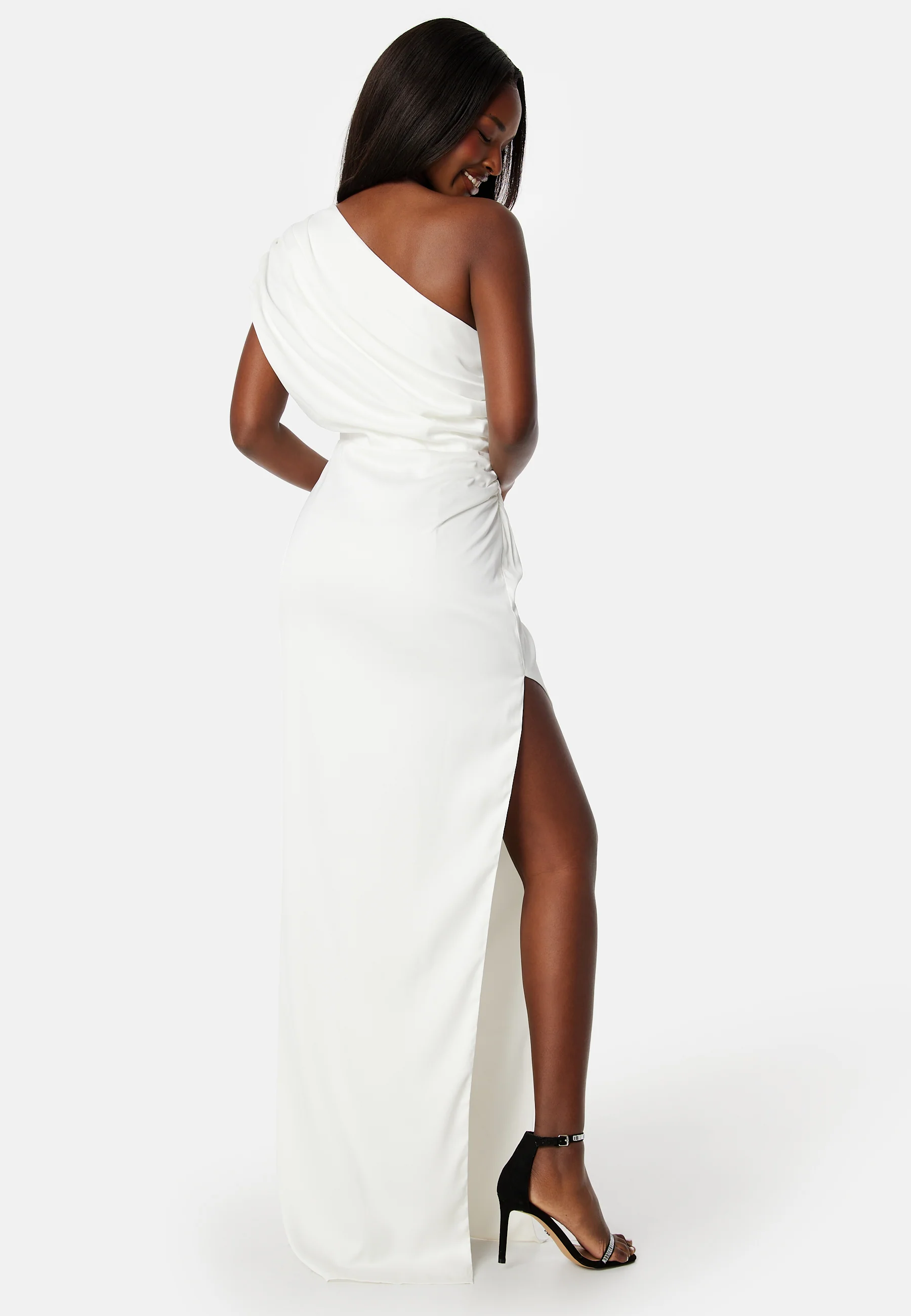 Luna Satin One Shoulder Dress - Image 2