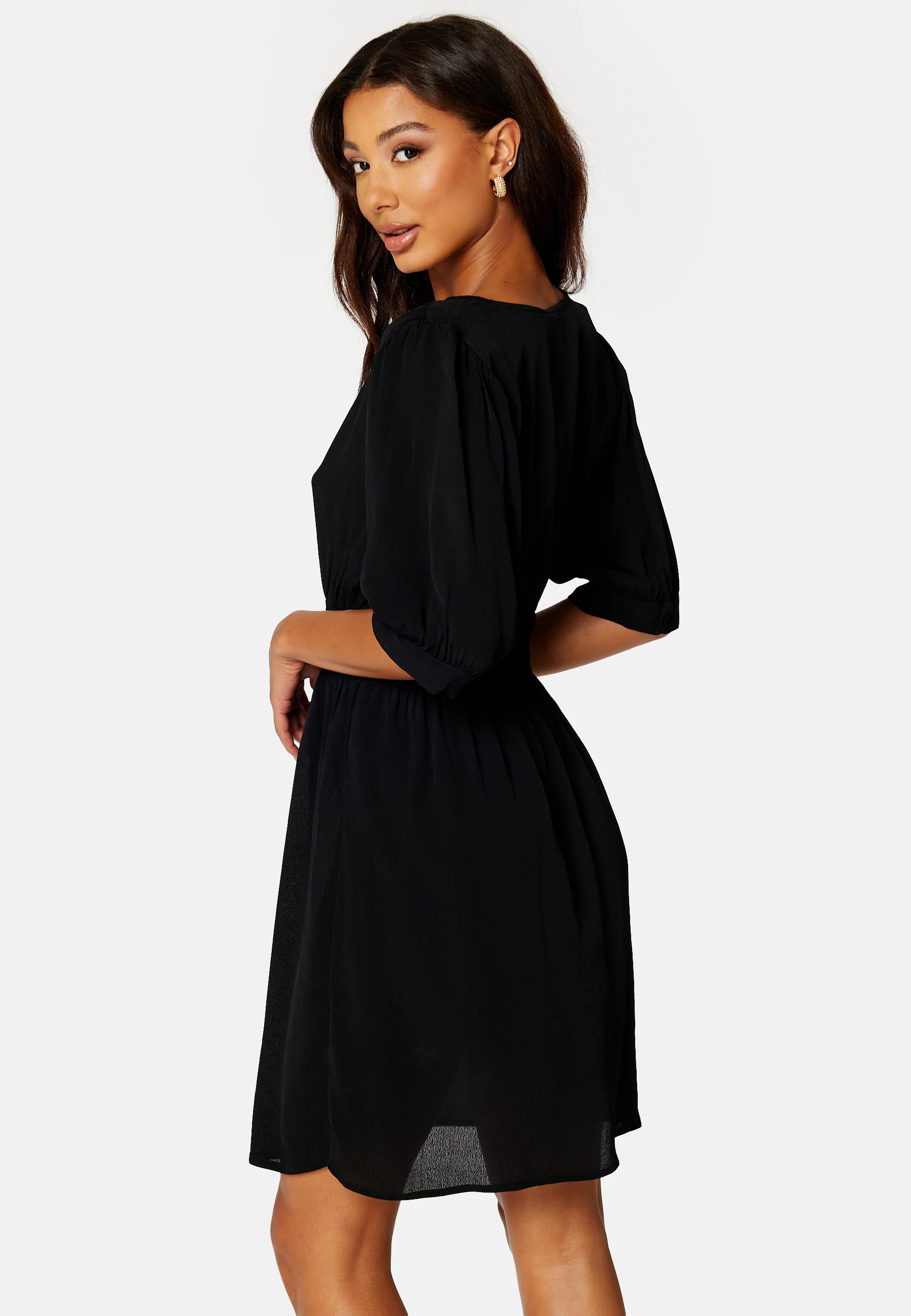 Lyla 2/4 V-Neck Smock Short Dress - Image 3