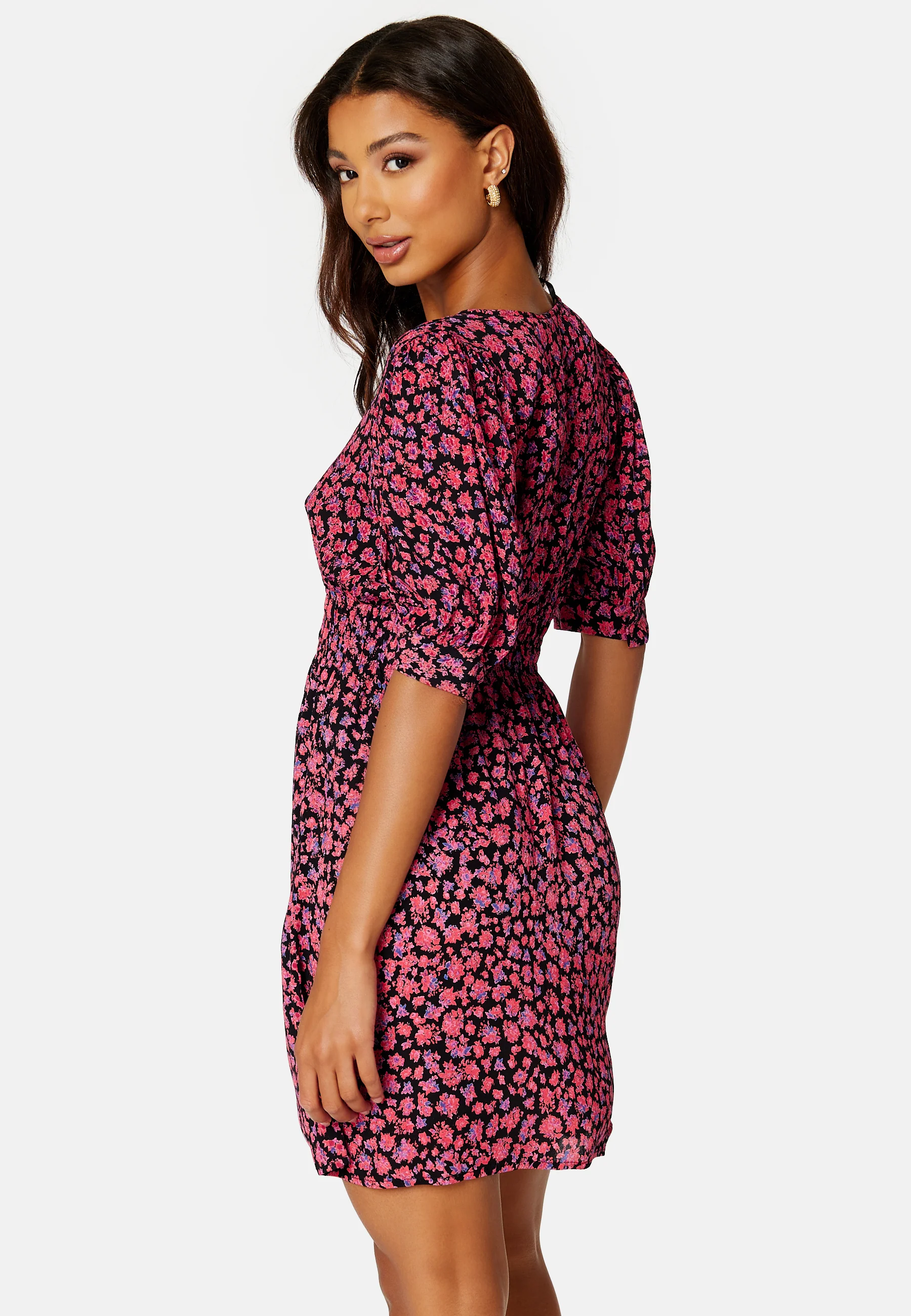 Lyla 2/4 V-Neck Smock Short Dress - Image 3