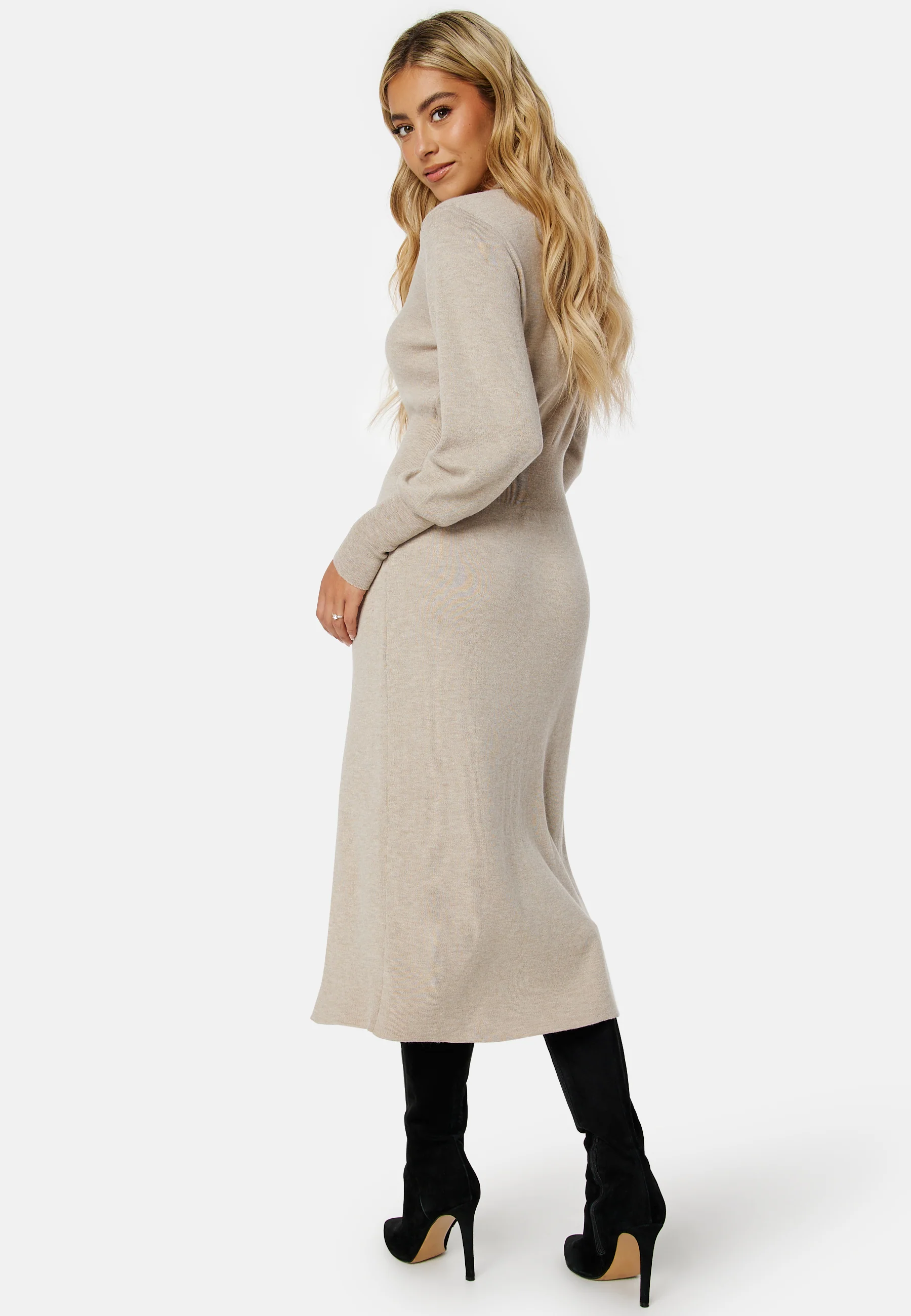 Marla L/S Collar Long Knit Dress - Image 2