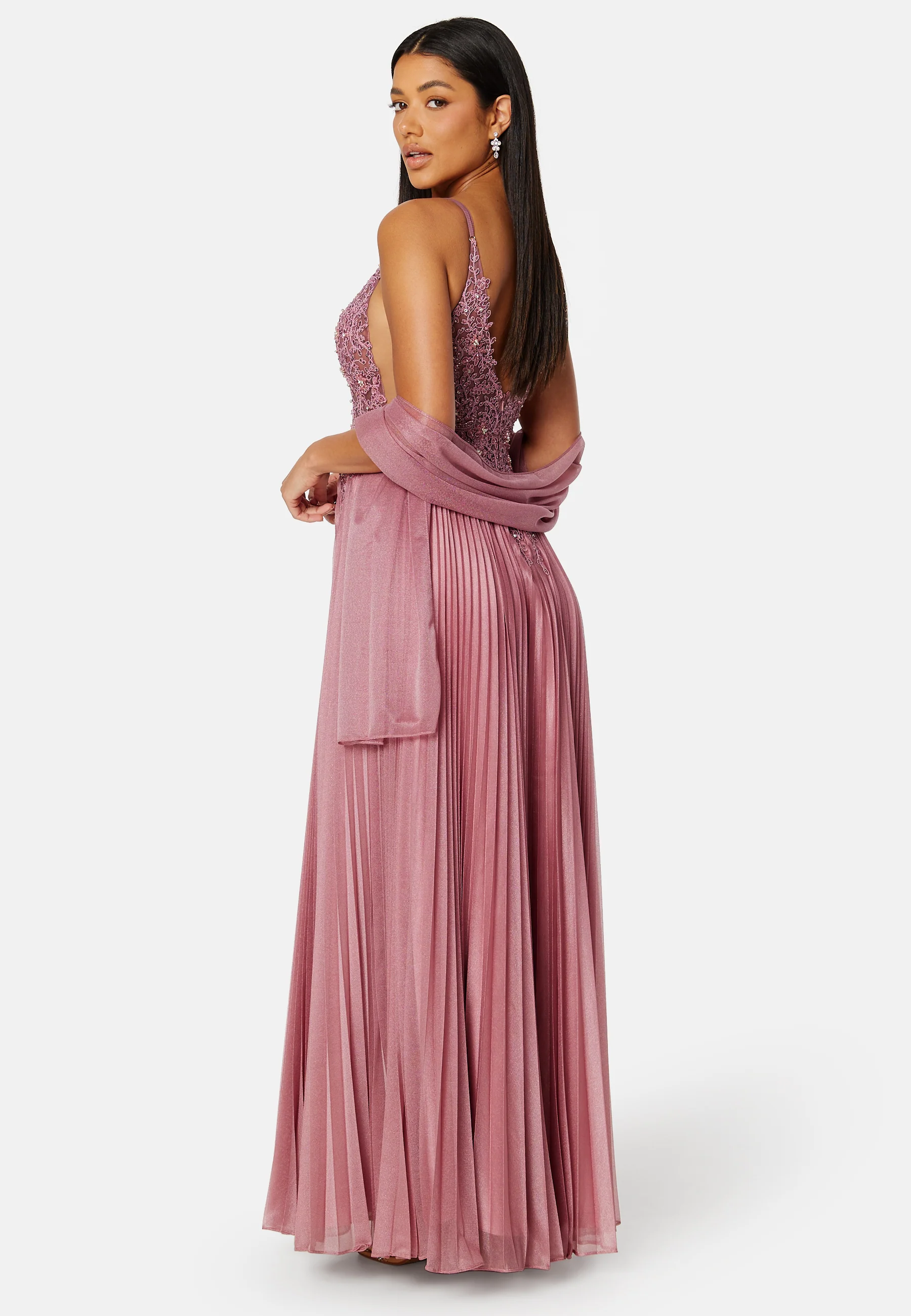 Maxi Glitter Plisse Dress - Image 2