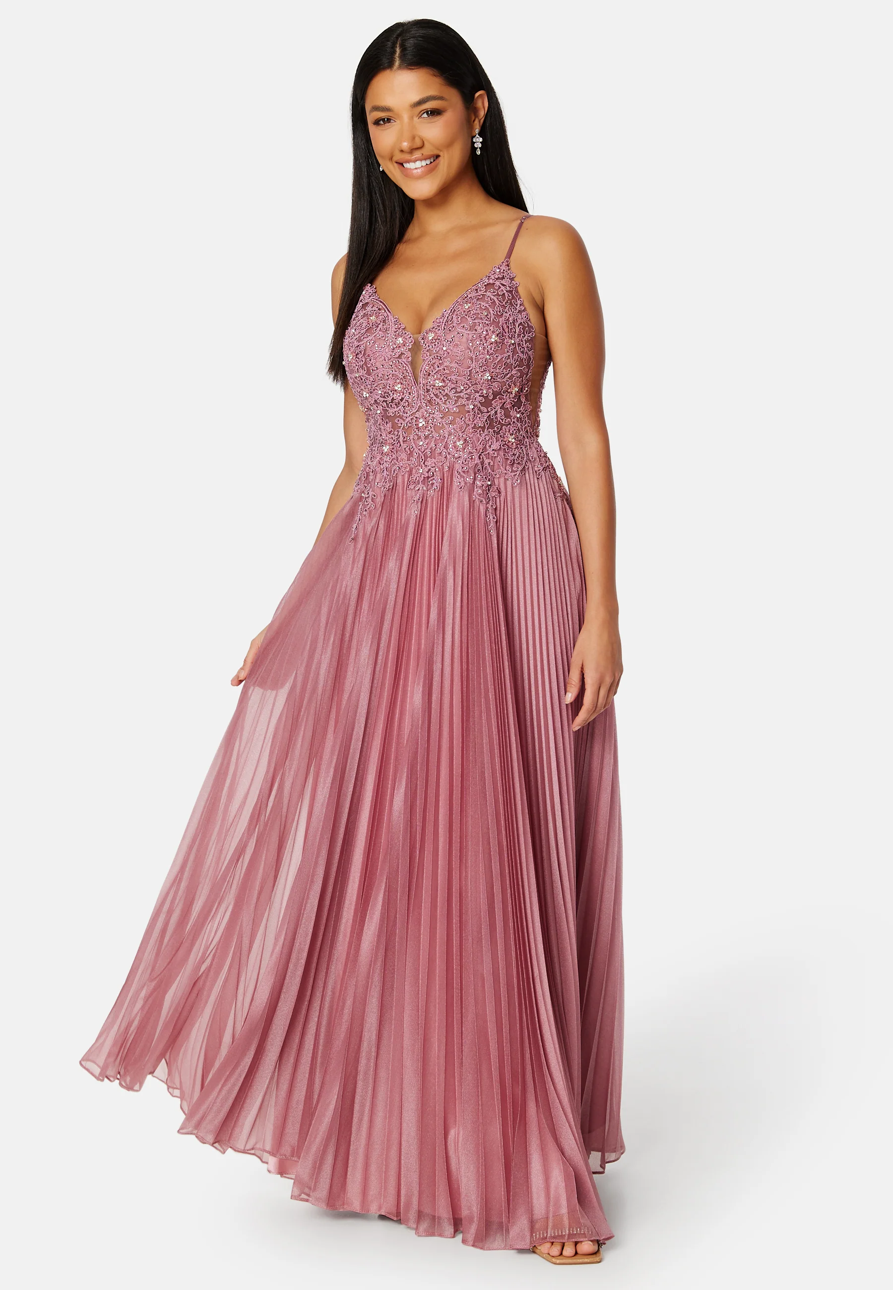 Maxi Glitter Plisse Dress - Image 3