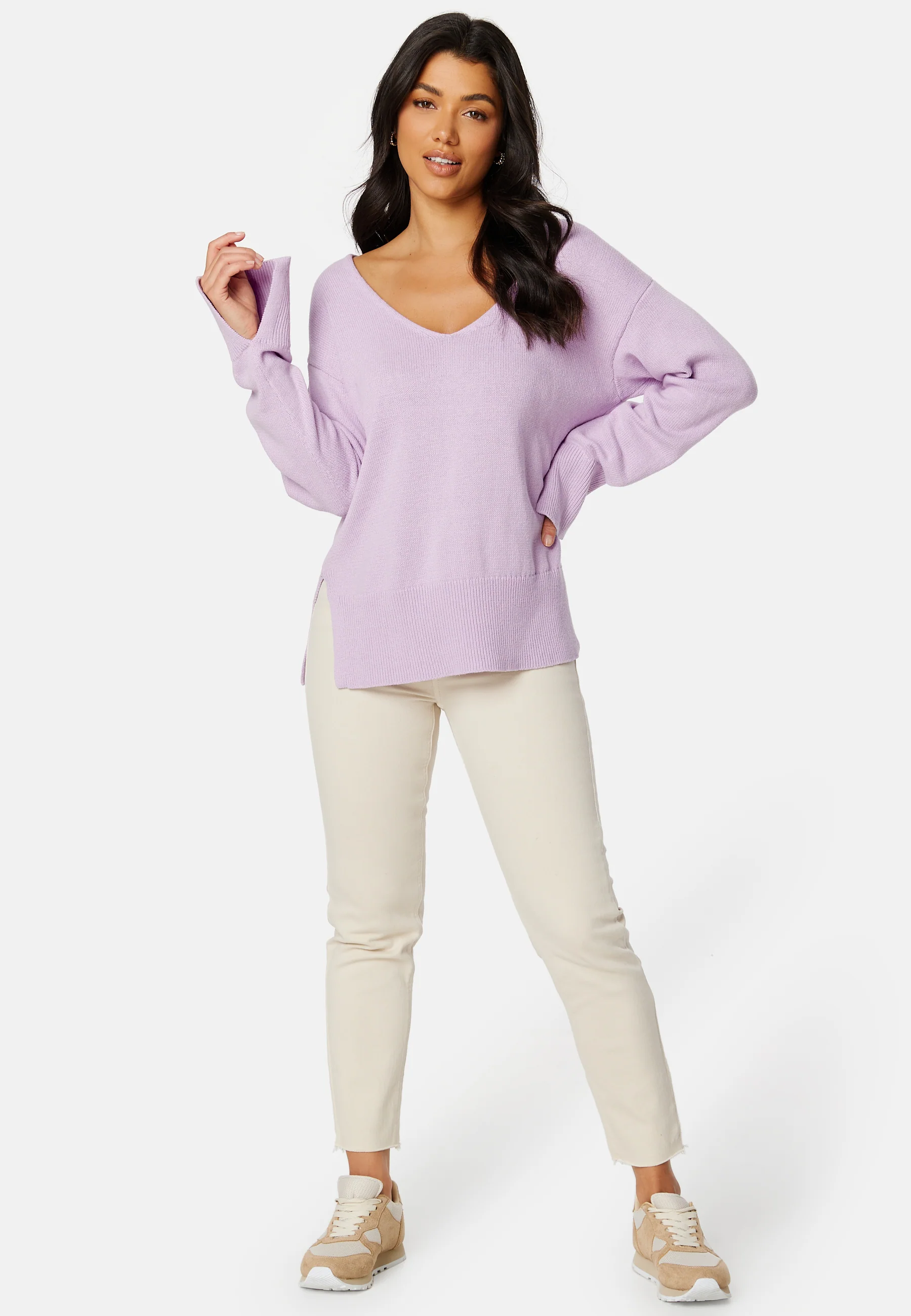 Maya v-neck slit sweater - Image 2