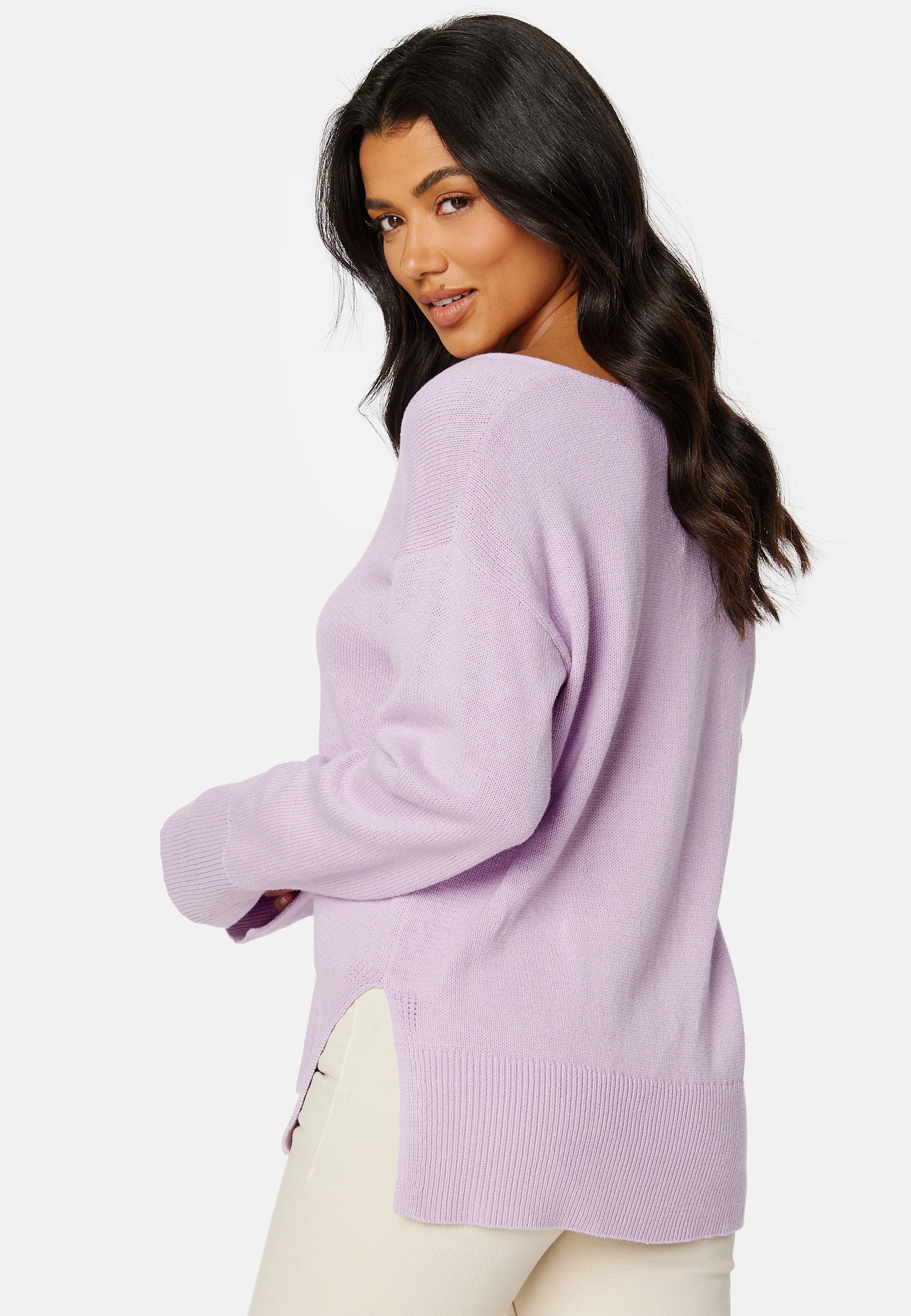 Maya v-neck slit sweater - Image 3