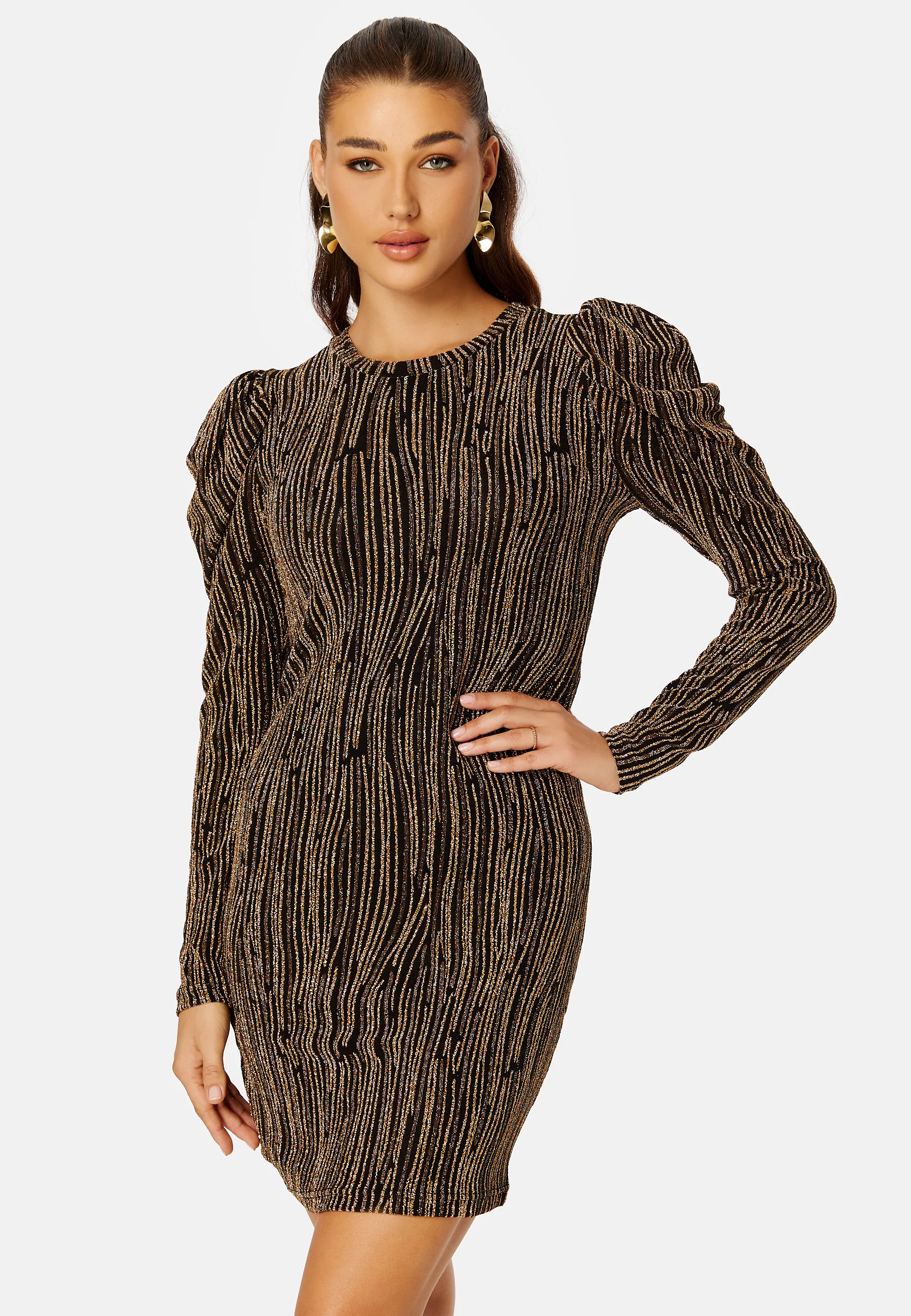 Maze Glitter L/S Short Dress - Image 2
