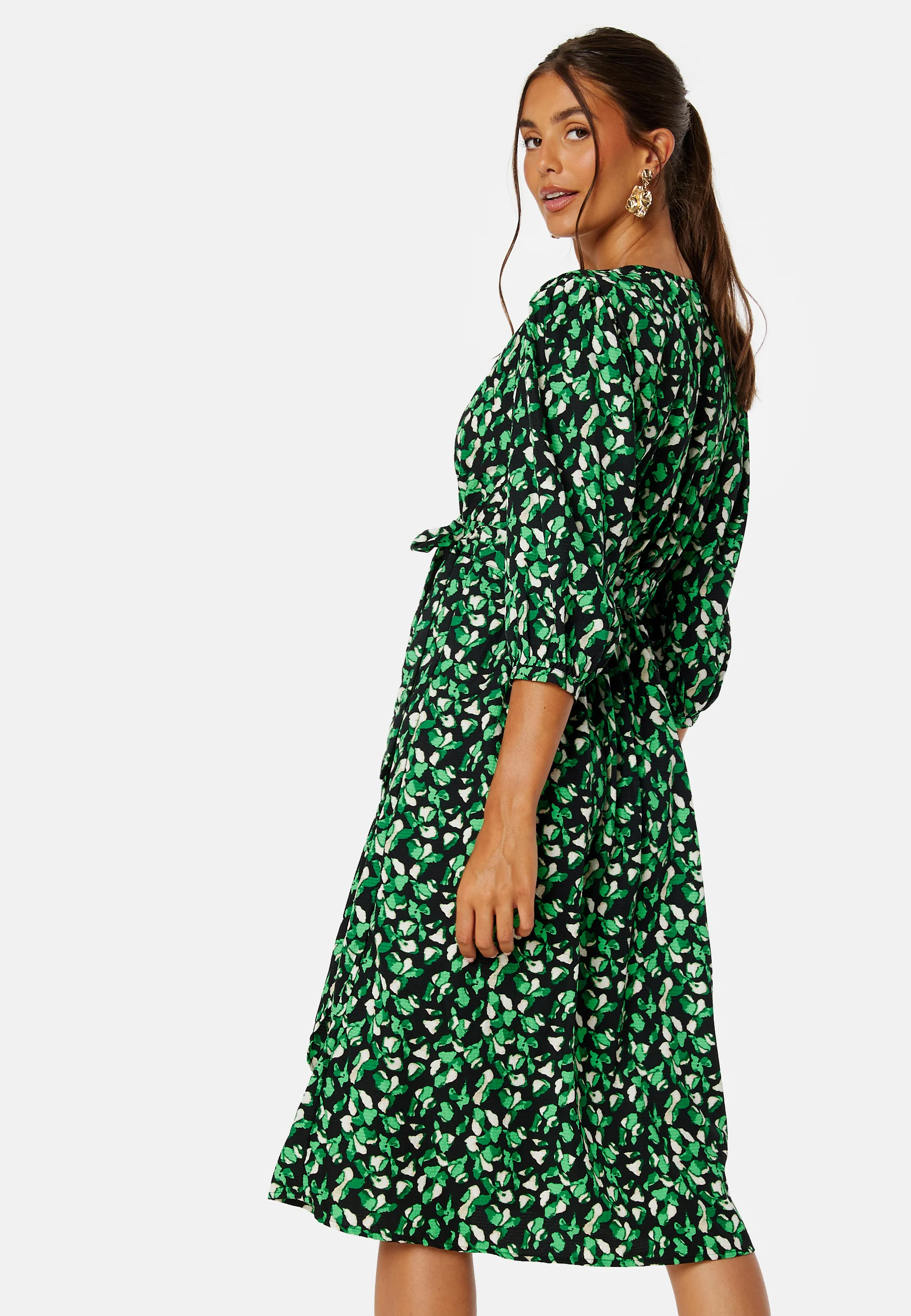 Meda Bri V-neck 3/4 Mid Calf Dress/SU - Image 3