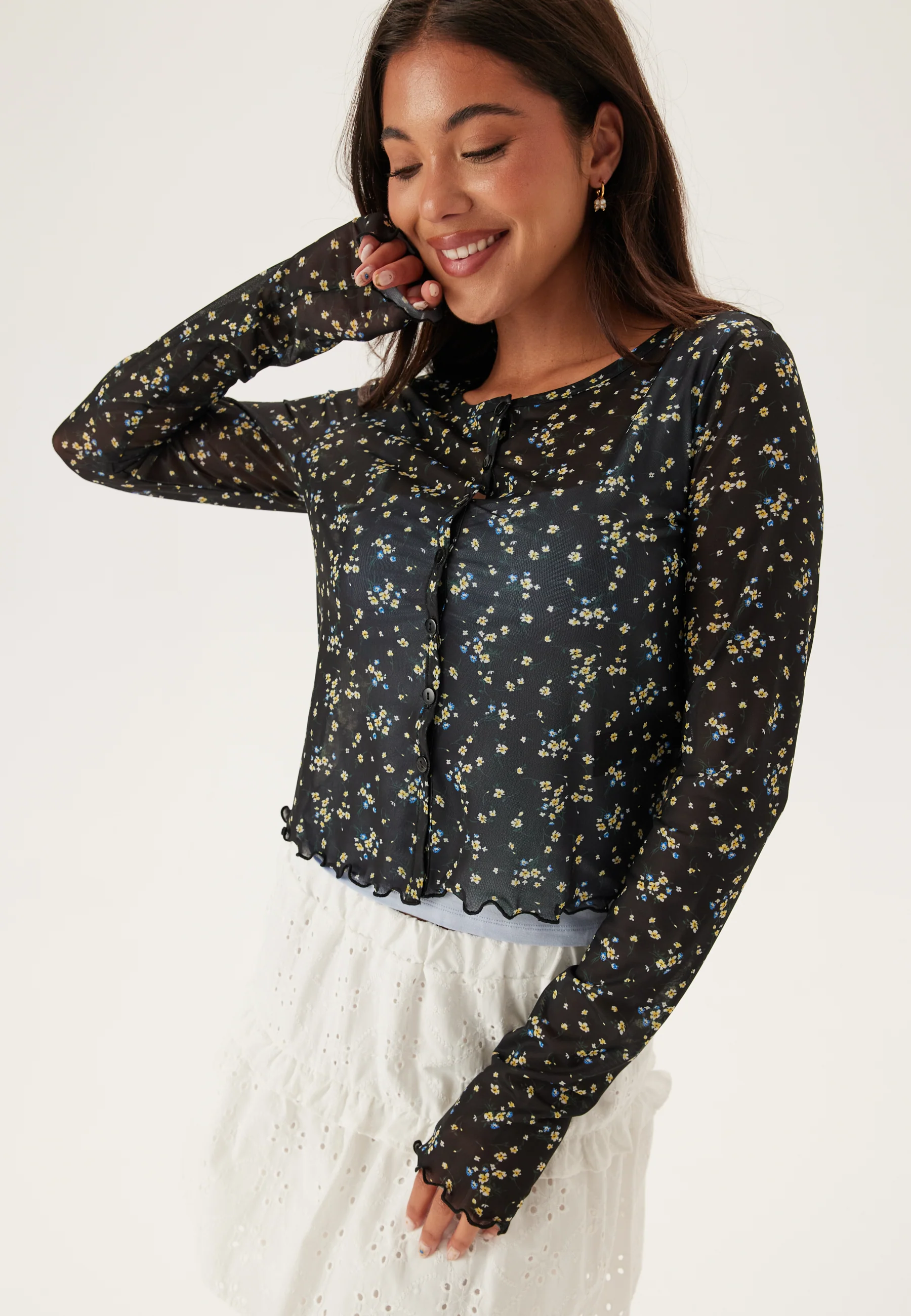 Mesh Cardigan Top - Image 3