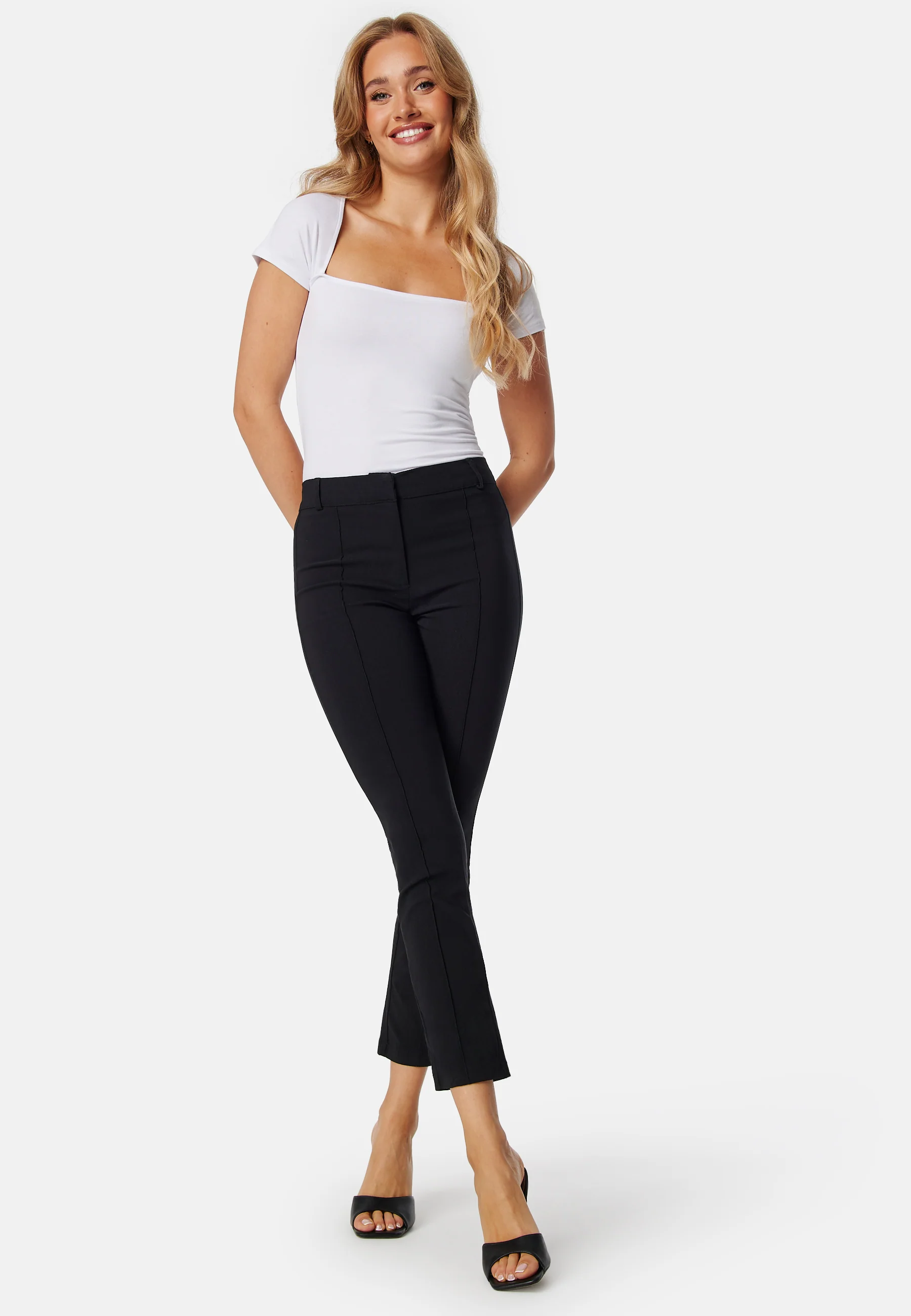 Mid Waist Stretchy Trousers - Image 3
