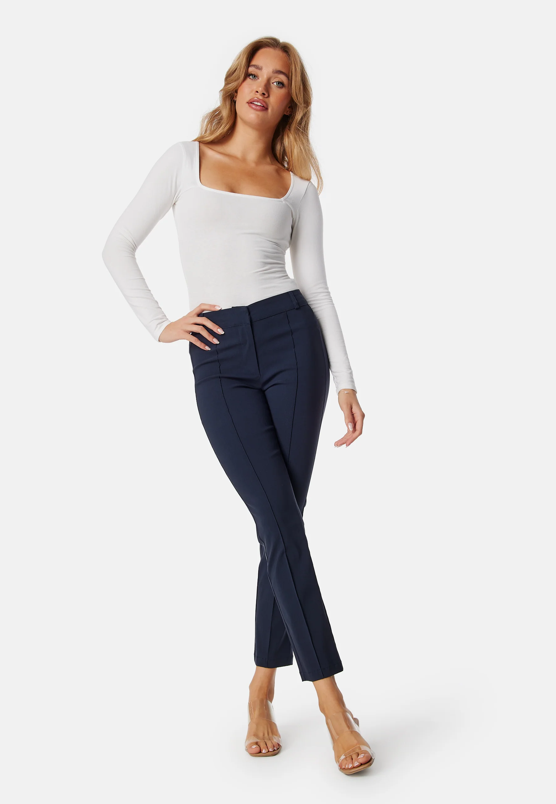 Mid Waist Stretchy Trousers - Image 3