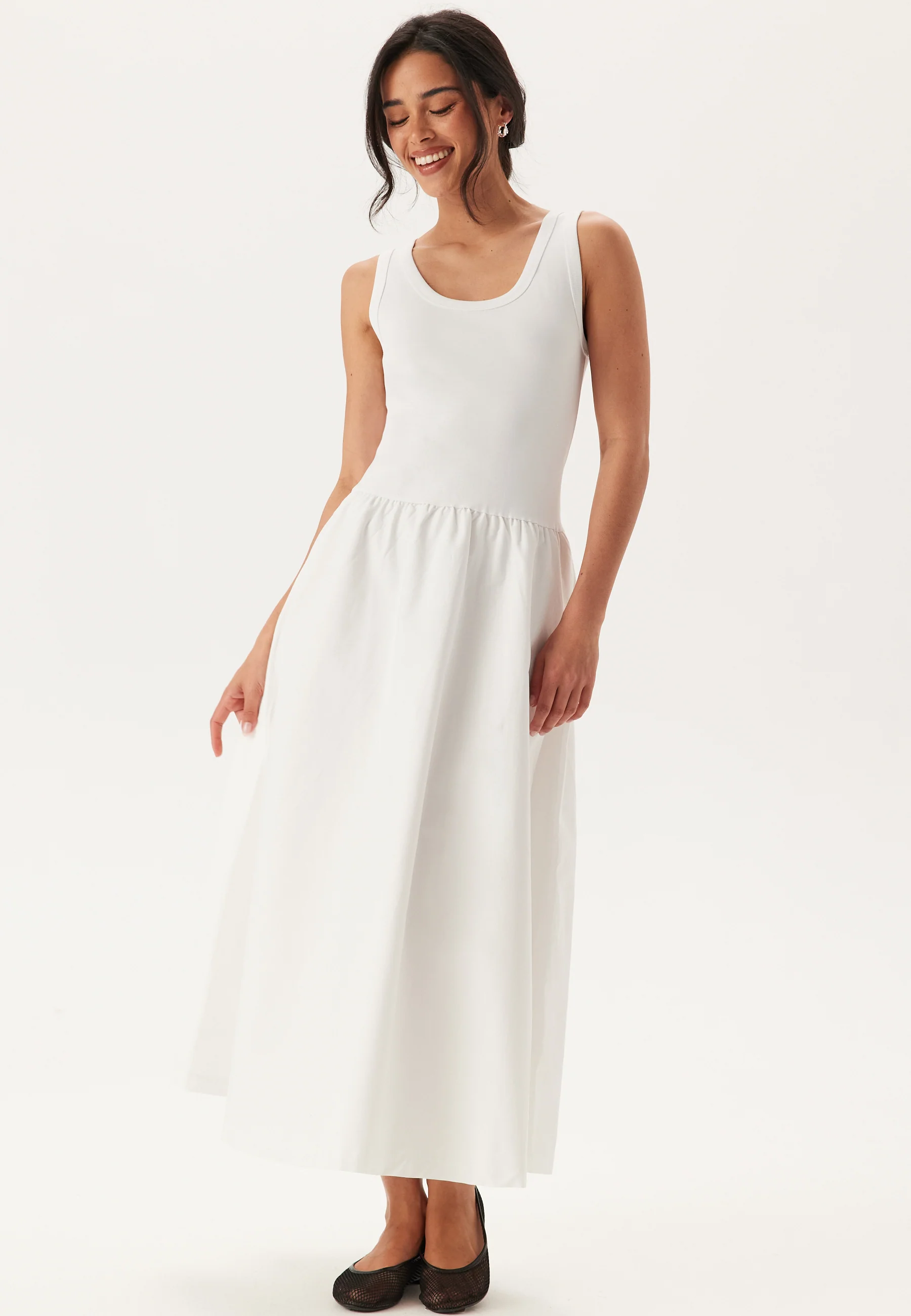 Midi Jersey Woven Combo Dress - Image 2