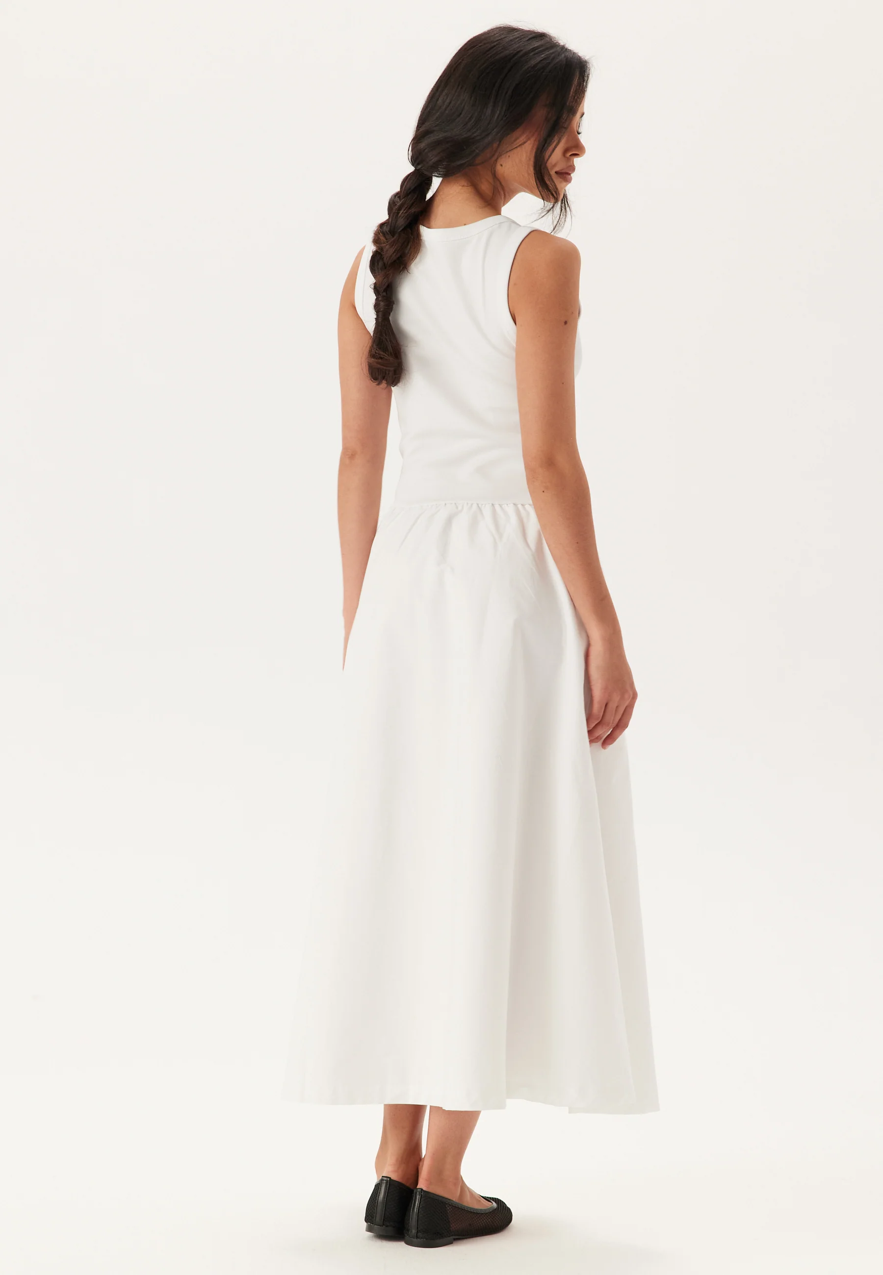 Midi Jersey Woven Combo Dress - Image 3