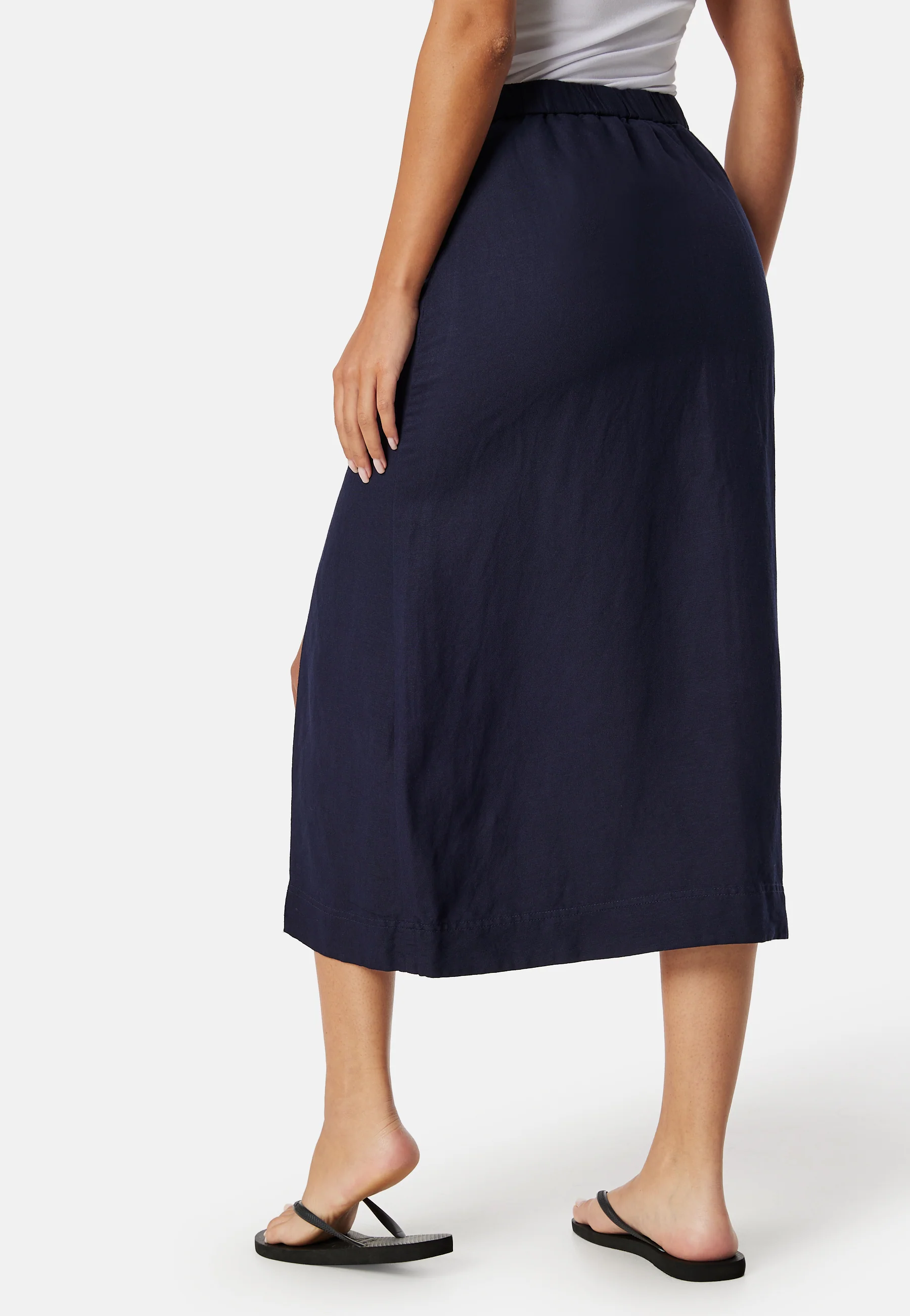 Midi Linen Blend Skirt - Image 2