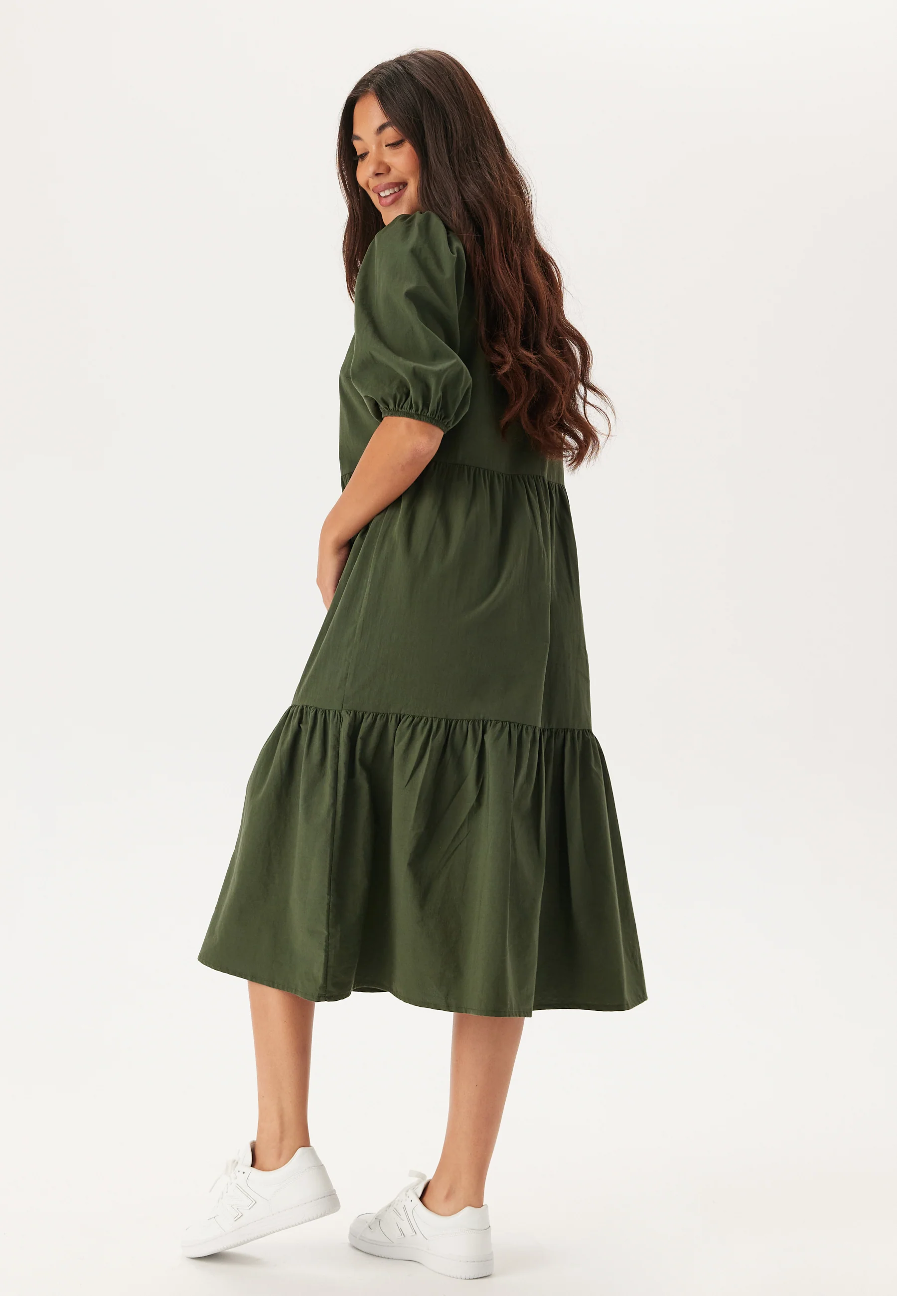 Midi Puff Sleeve Dress - Image 2
