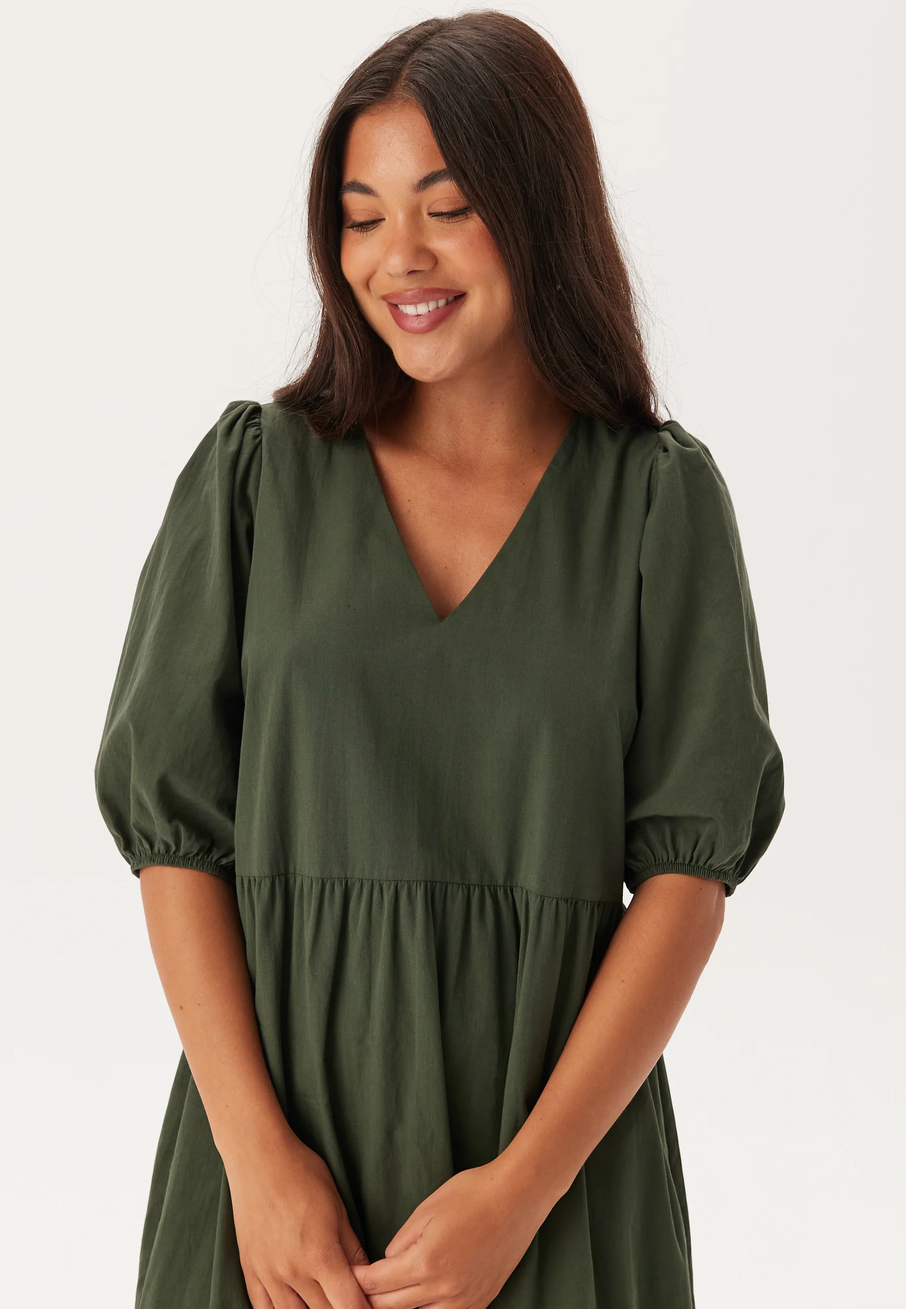 Midi Puff Sleeve Dress - Image 3