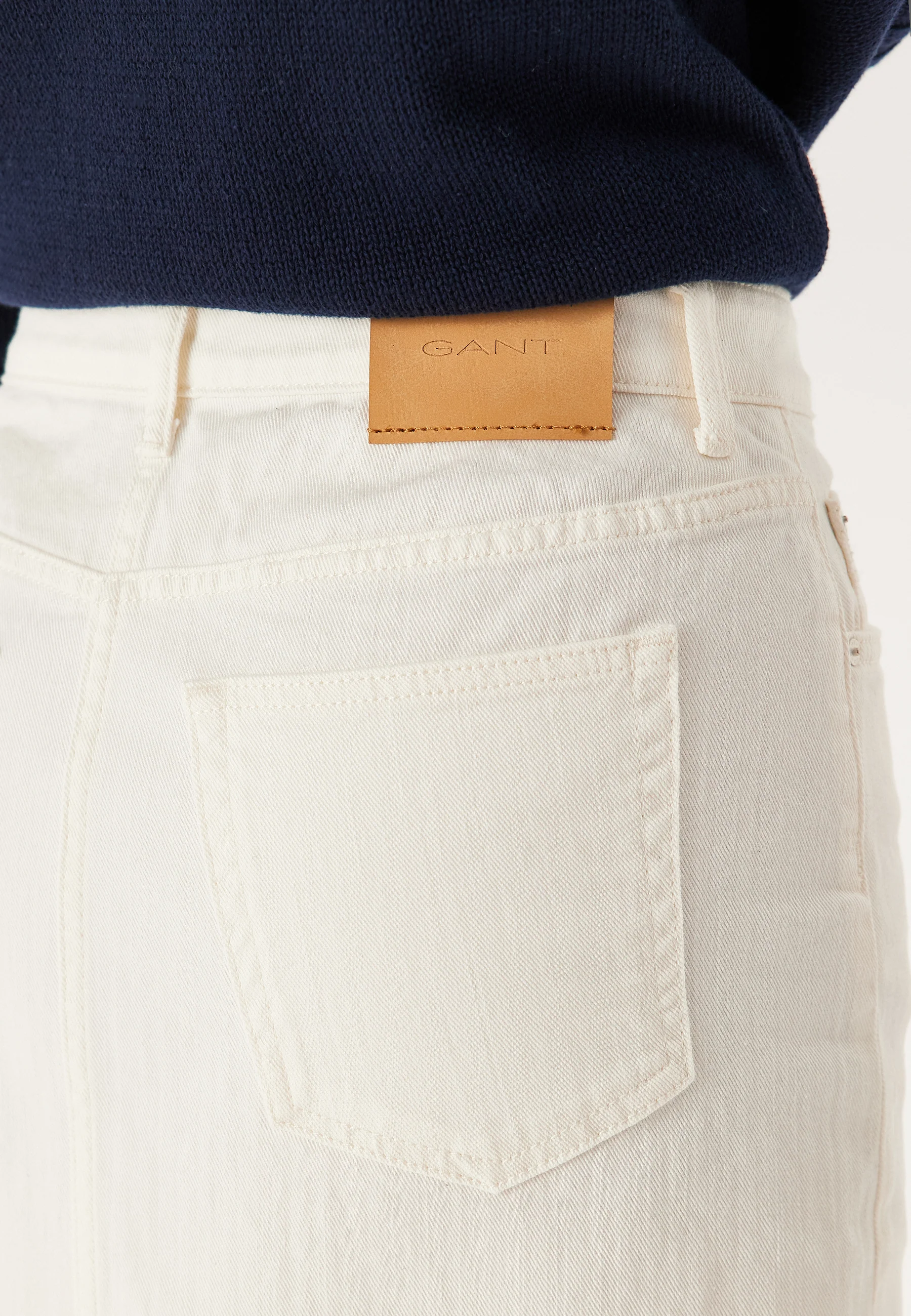 Midi White Denim Skirt - Image 4