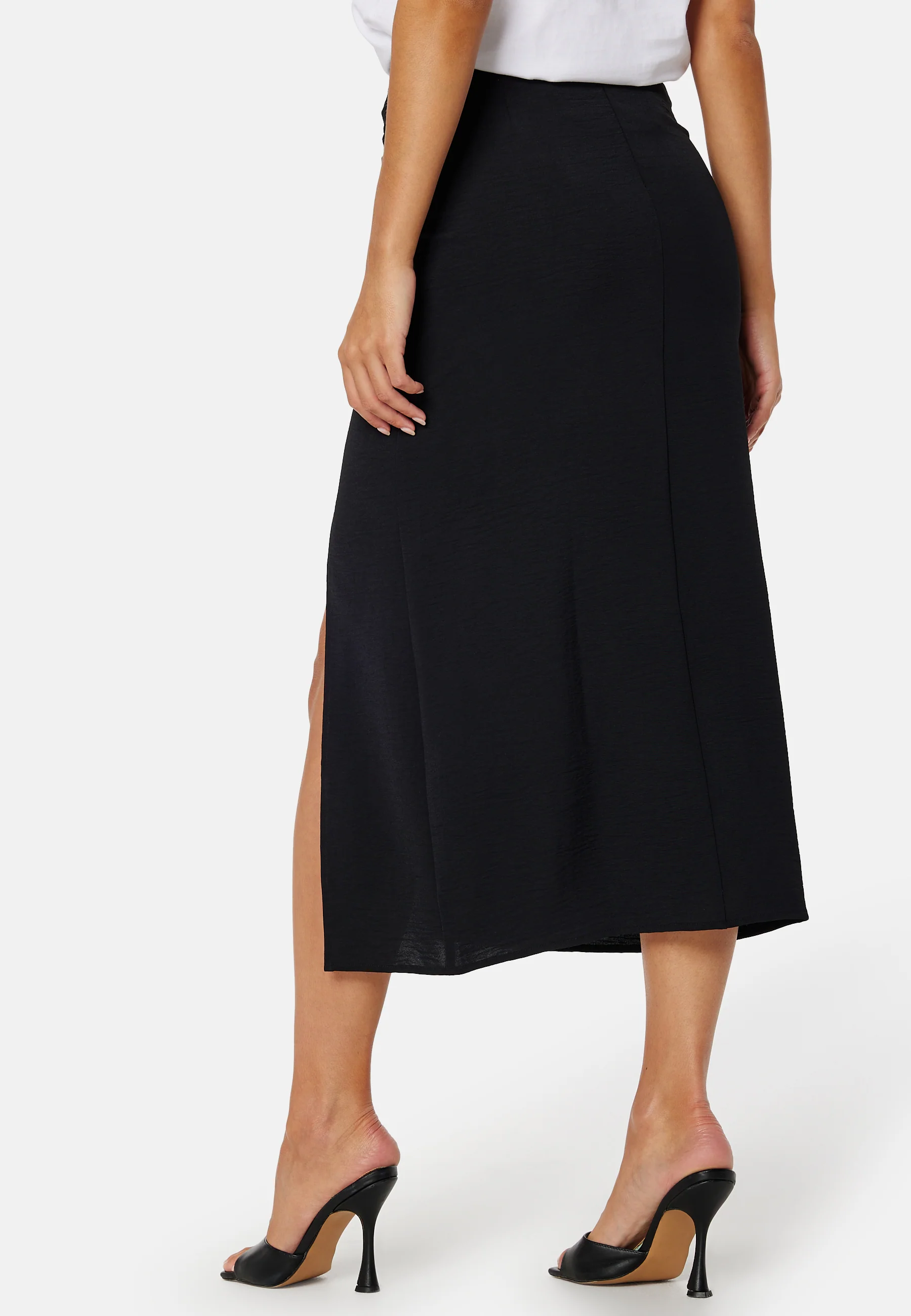 Midi Wrap Button Skirt - Image 3