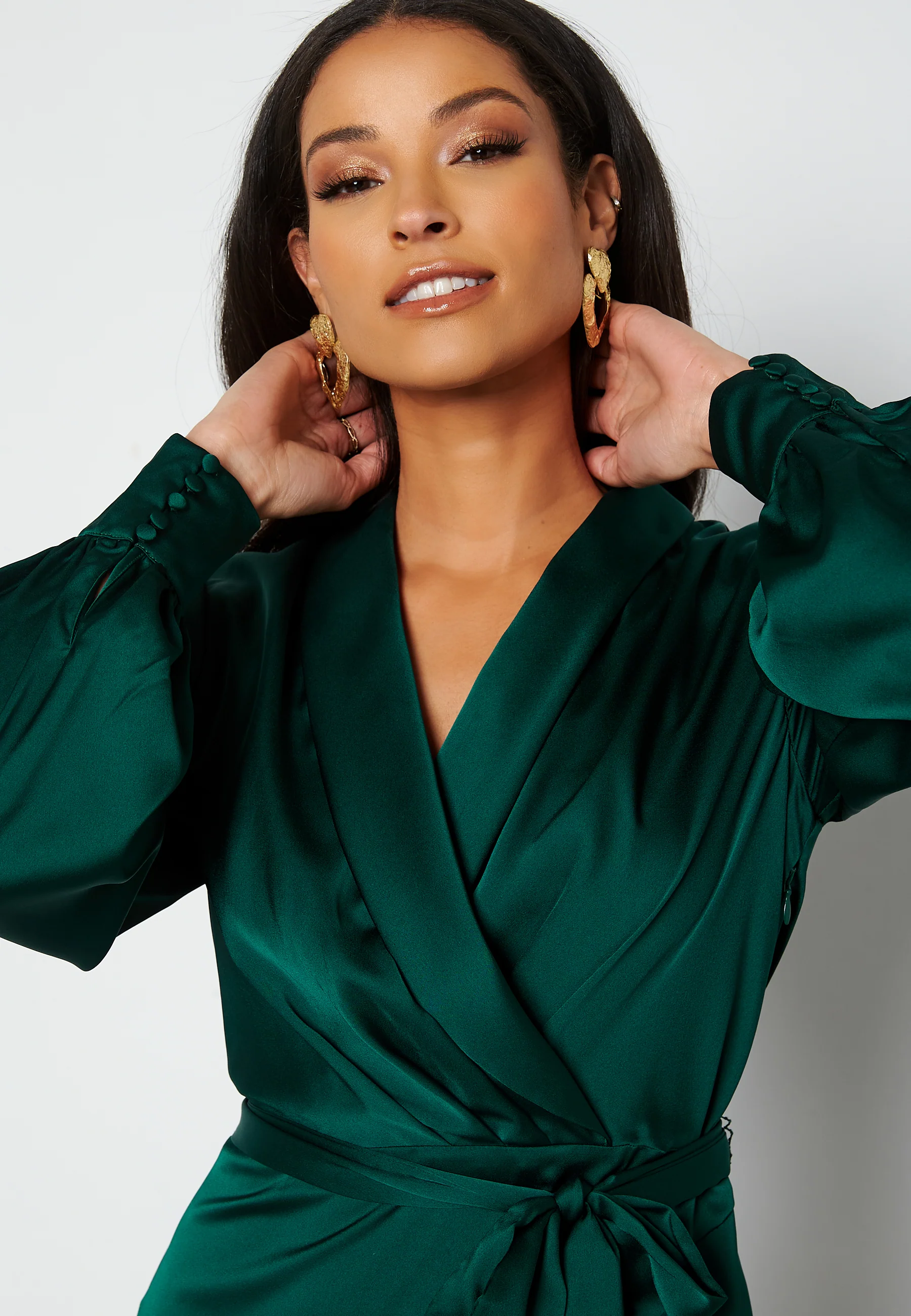 Mikayla Satin Mini Dress - Image 4