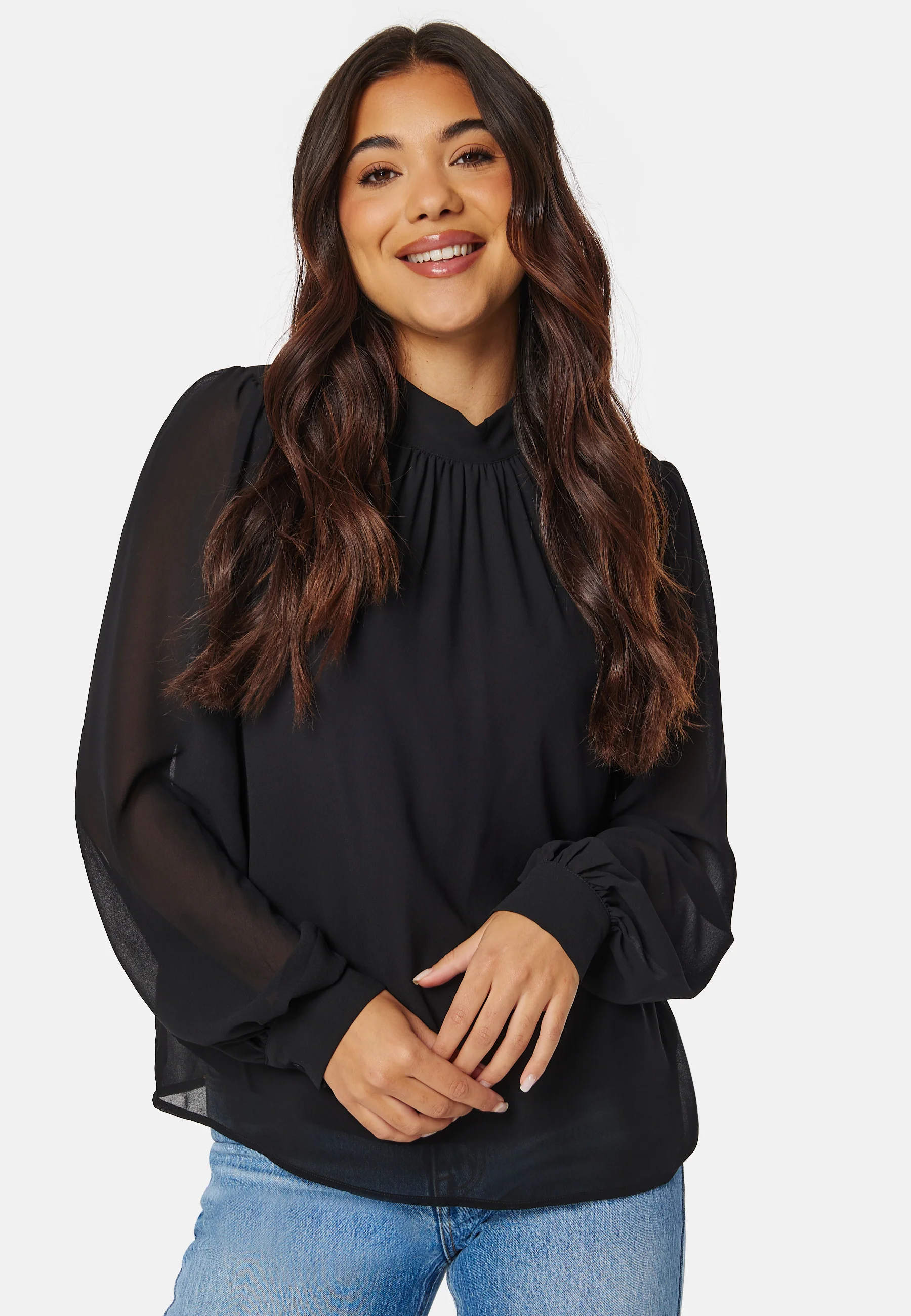 Mila L/S High Neck Top
