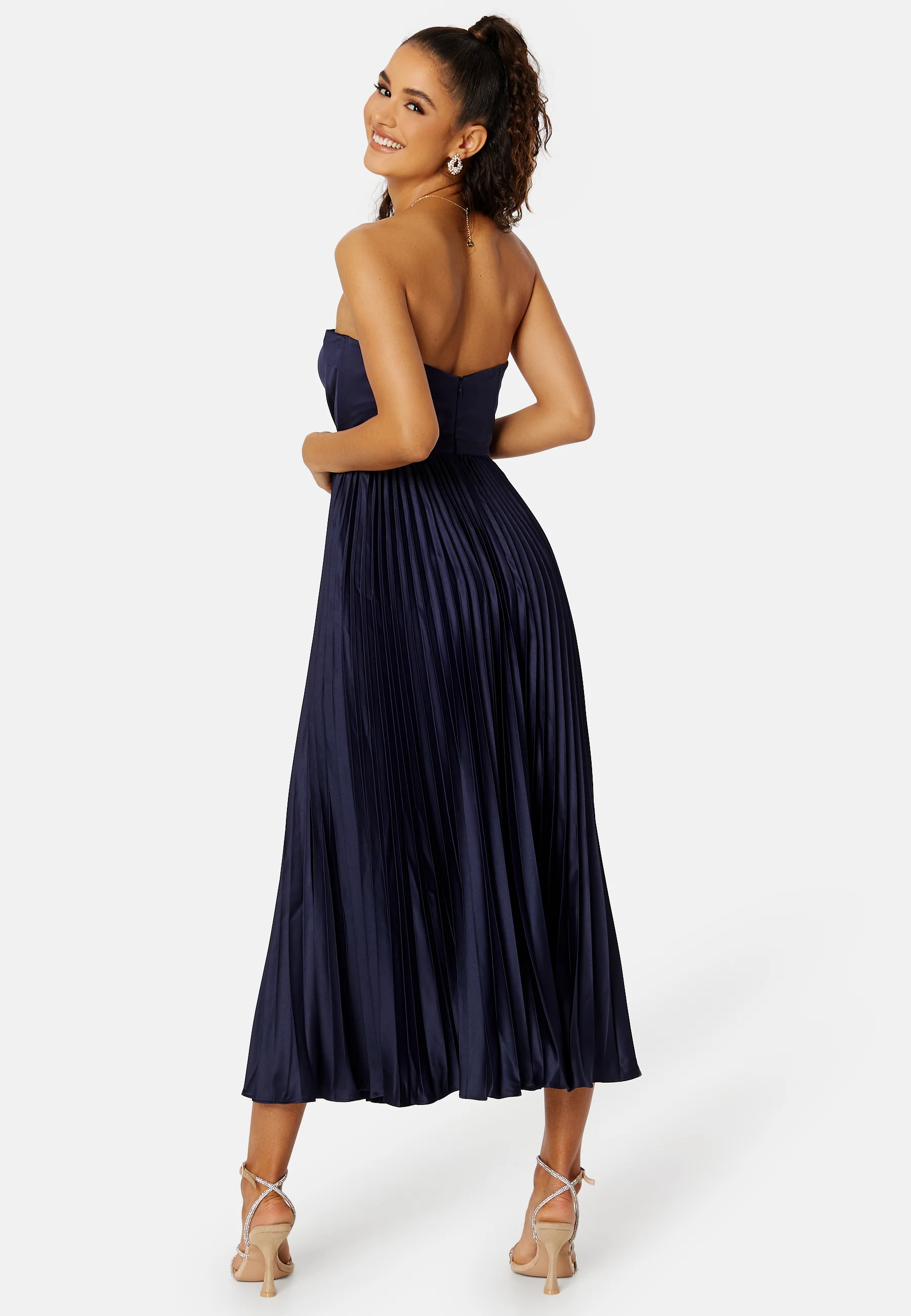 Milan Bustier Pleated Dress - Image 2