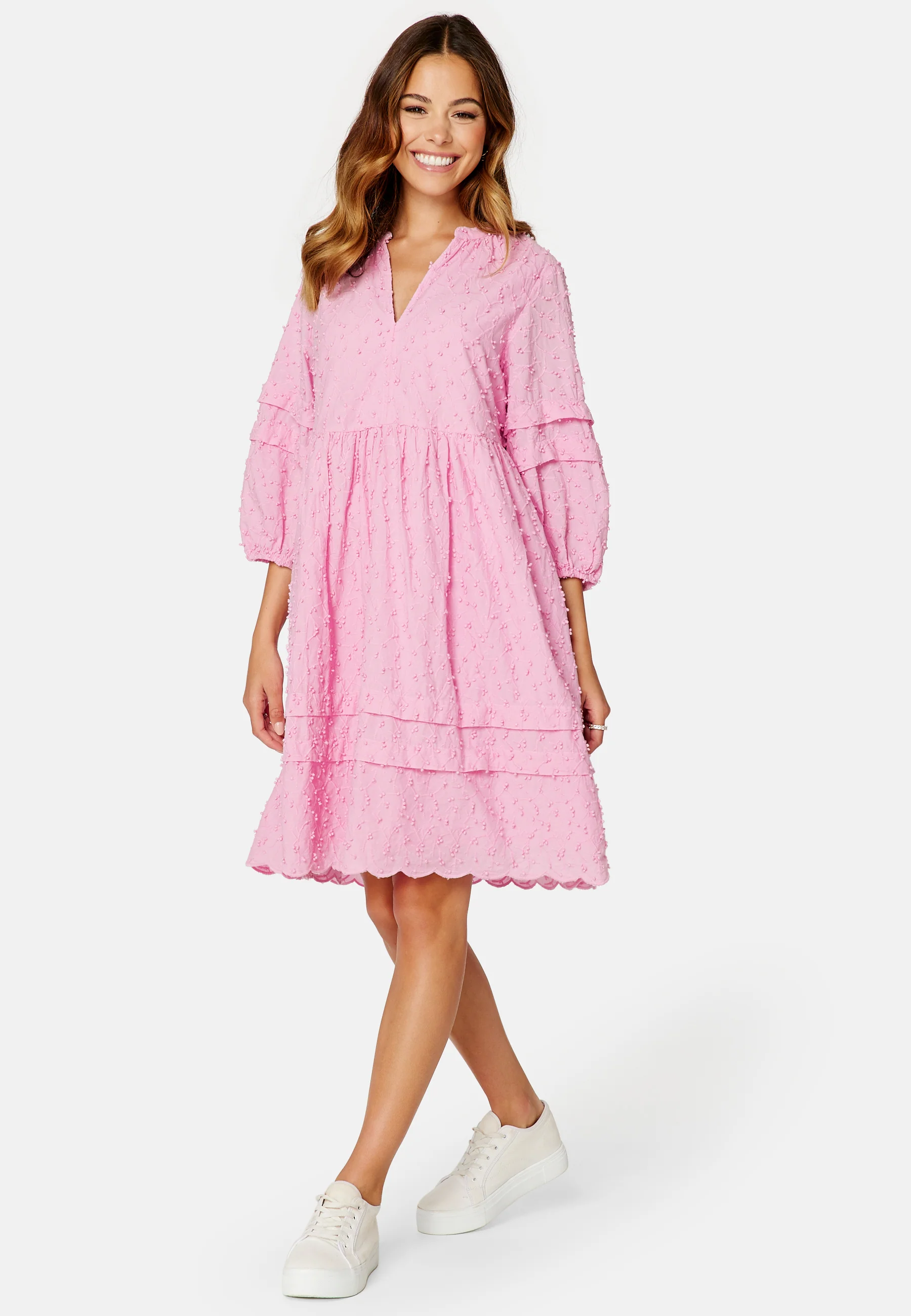 Minja 3/4 Broderi Knee Dress - Image 2