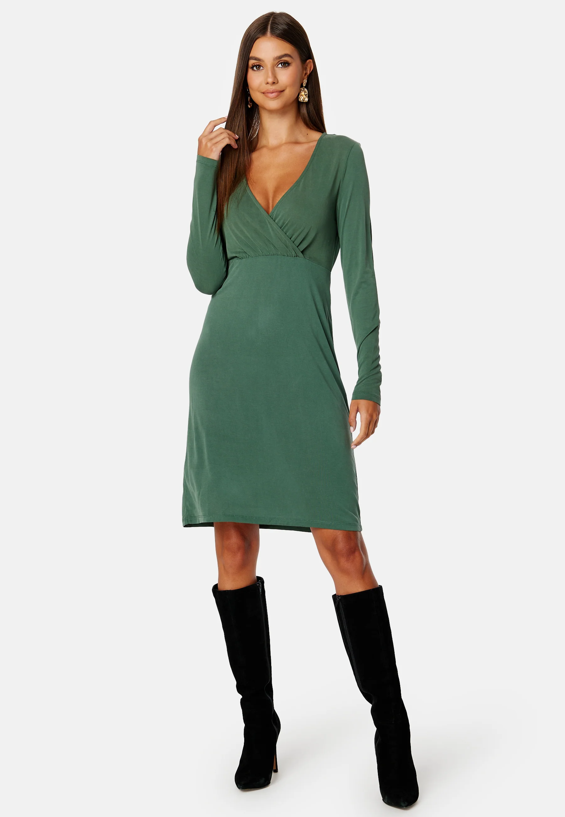 Modala L/S Wrap Midi Dress/SU - Image 2