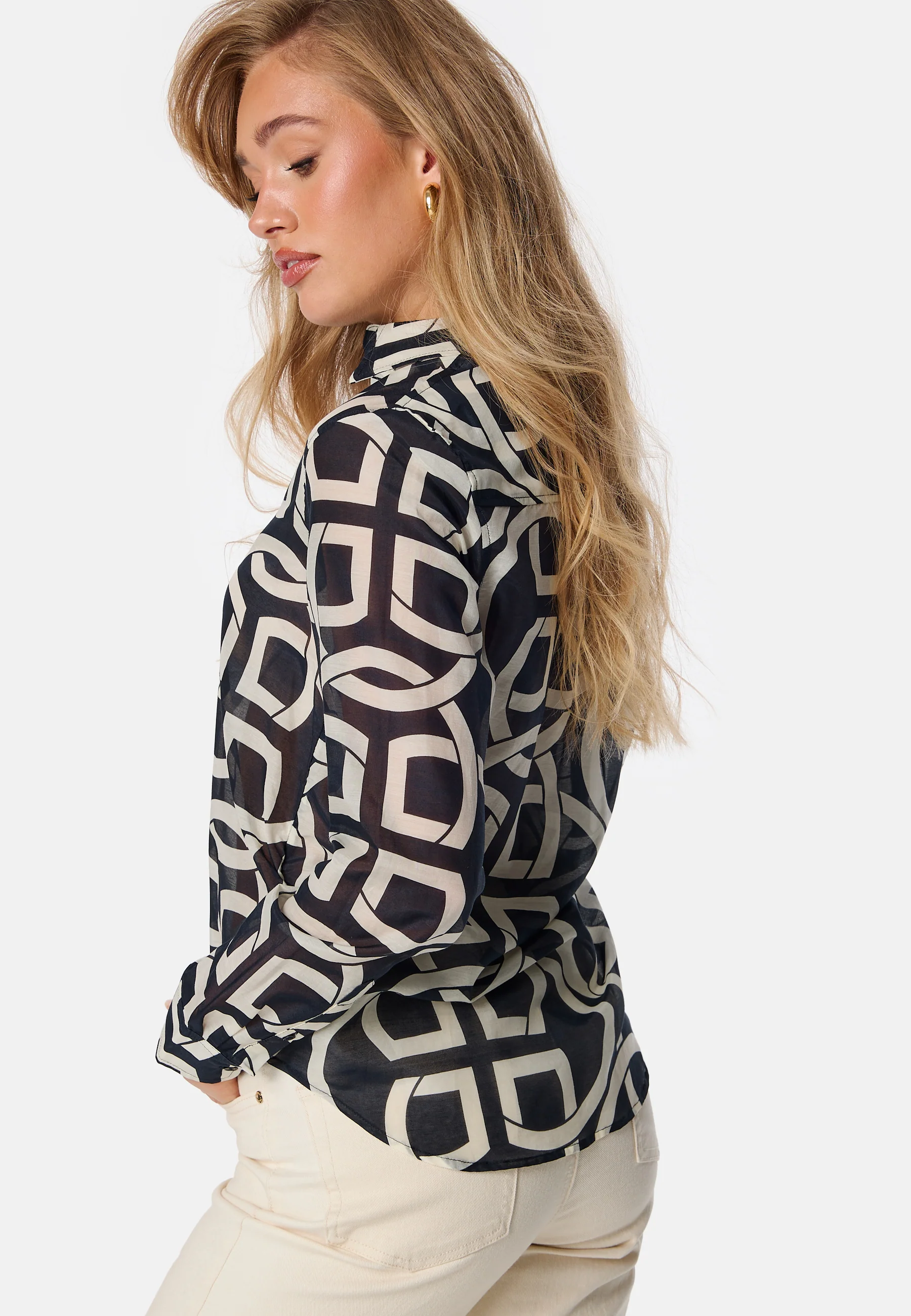 Monogram Print Silk Shirt - Image 2