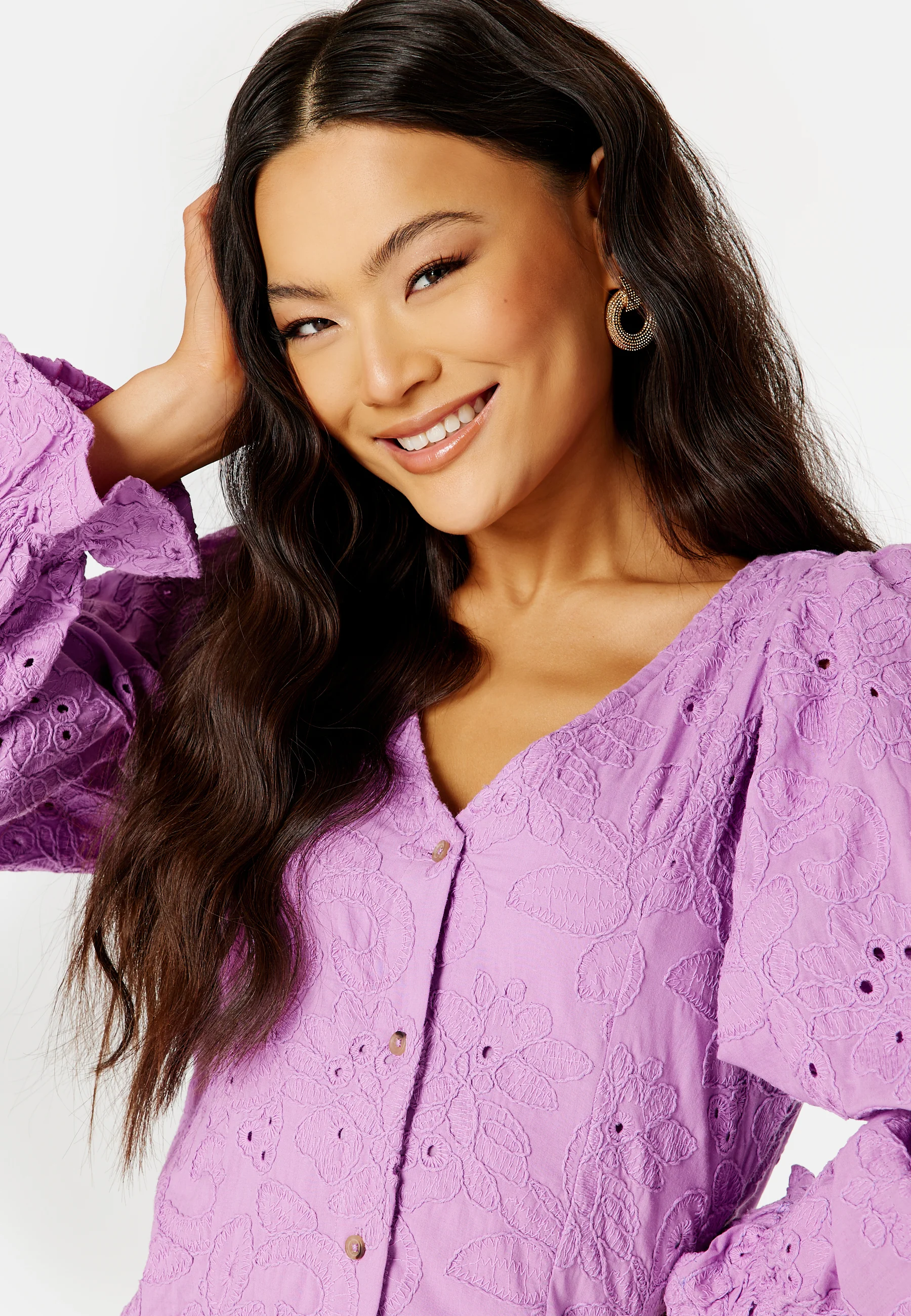 Nally LS Short Broderi Dress - Image 4