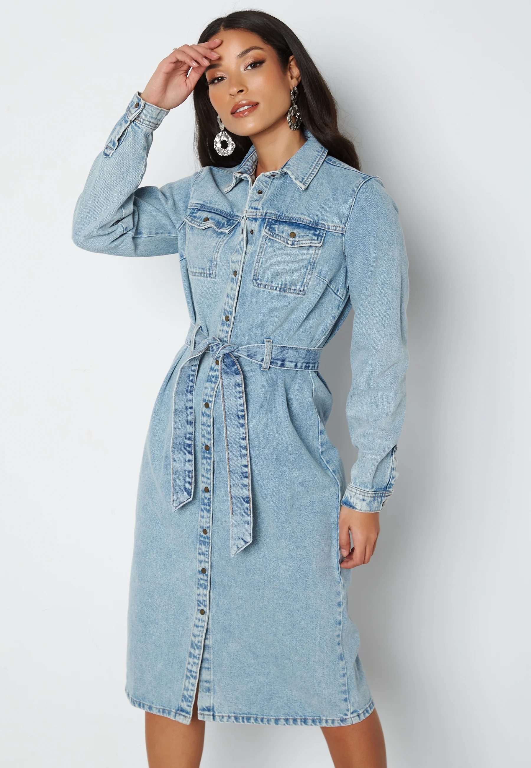 Namir LS Denim Shirt Dress - Image 3