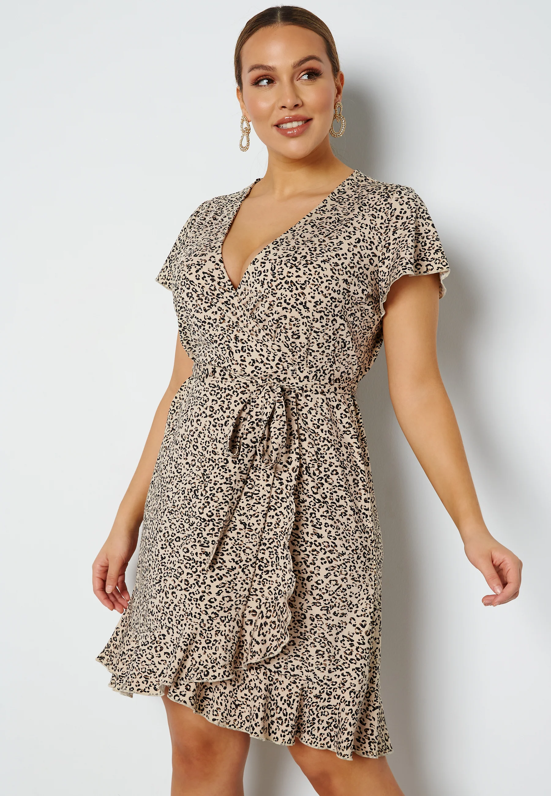 Naomi wrap mini flounce dress - Image 5