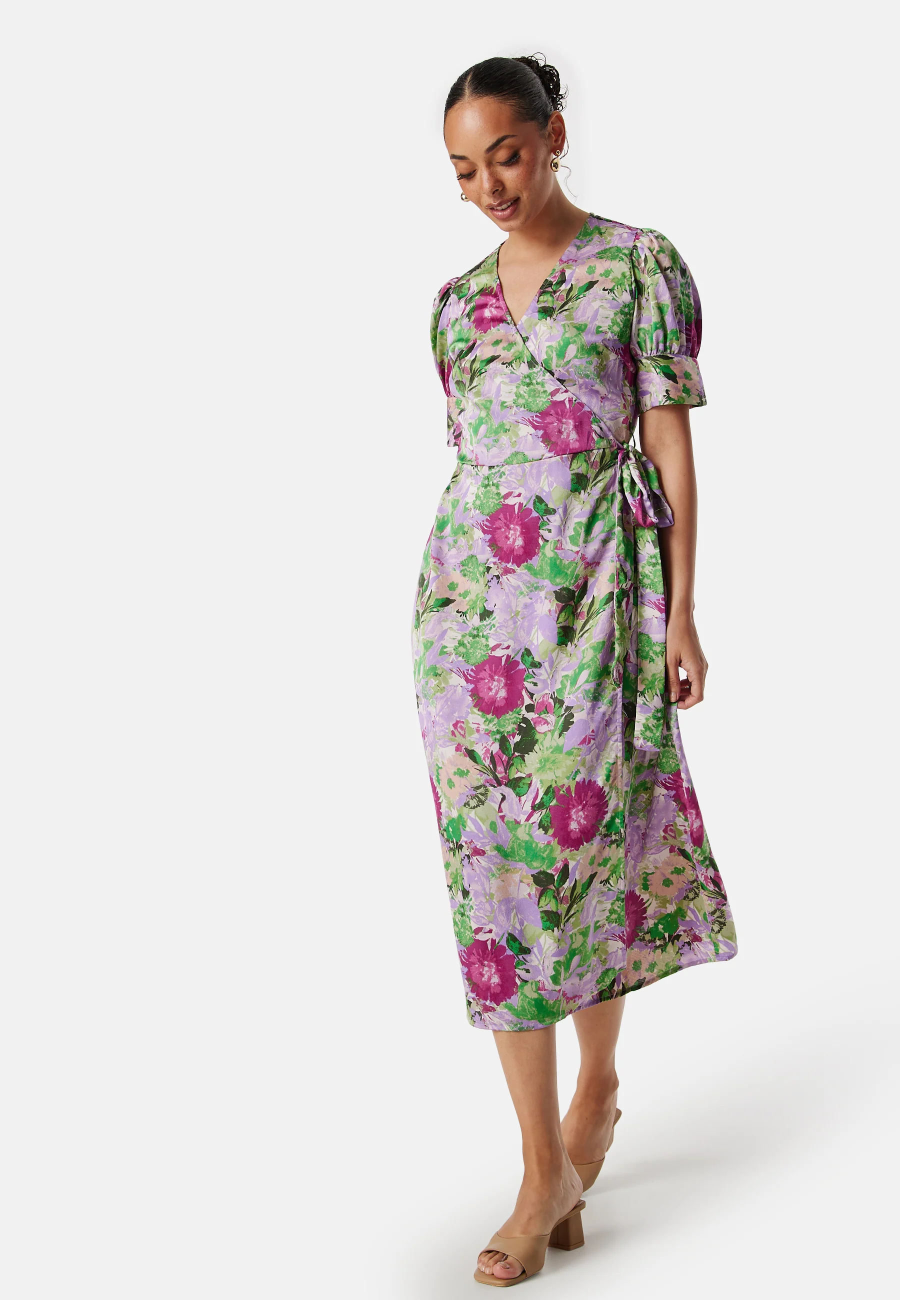 Naria S/S Wrap Midi Dress - Image 4