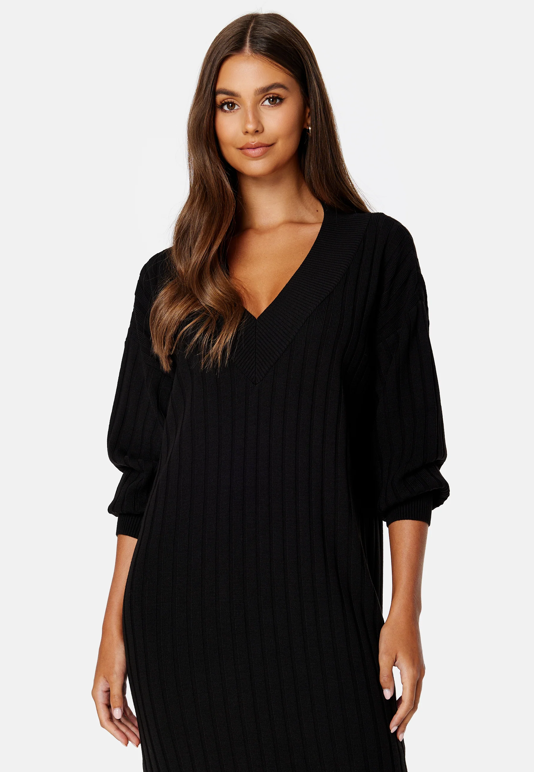 New Tessa L/S Midi V-Neck Dress - Image 2