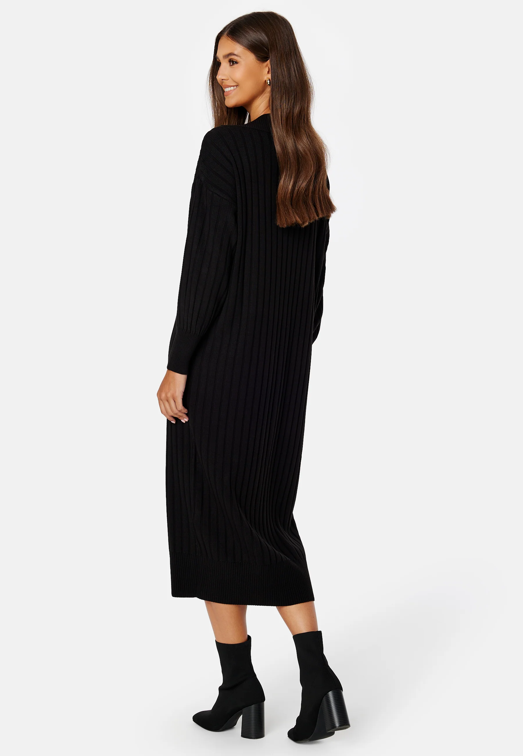 New Tessa L/S Midi V-Neck Dress - Image 4