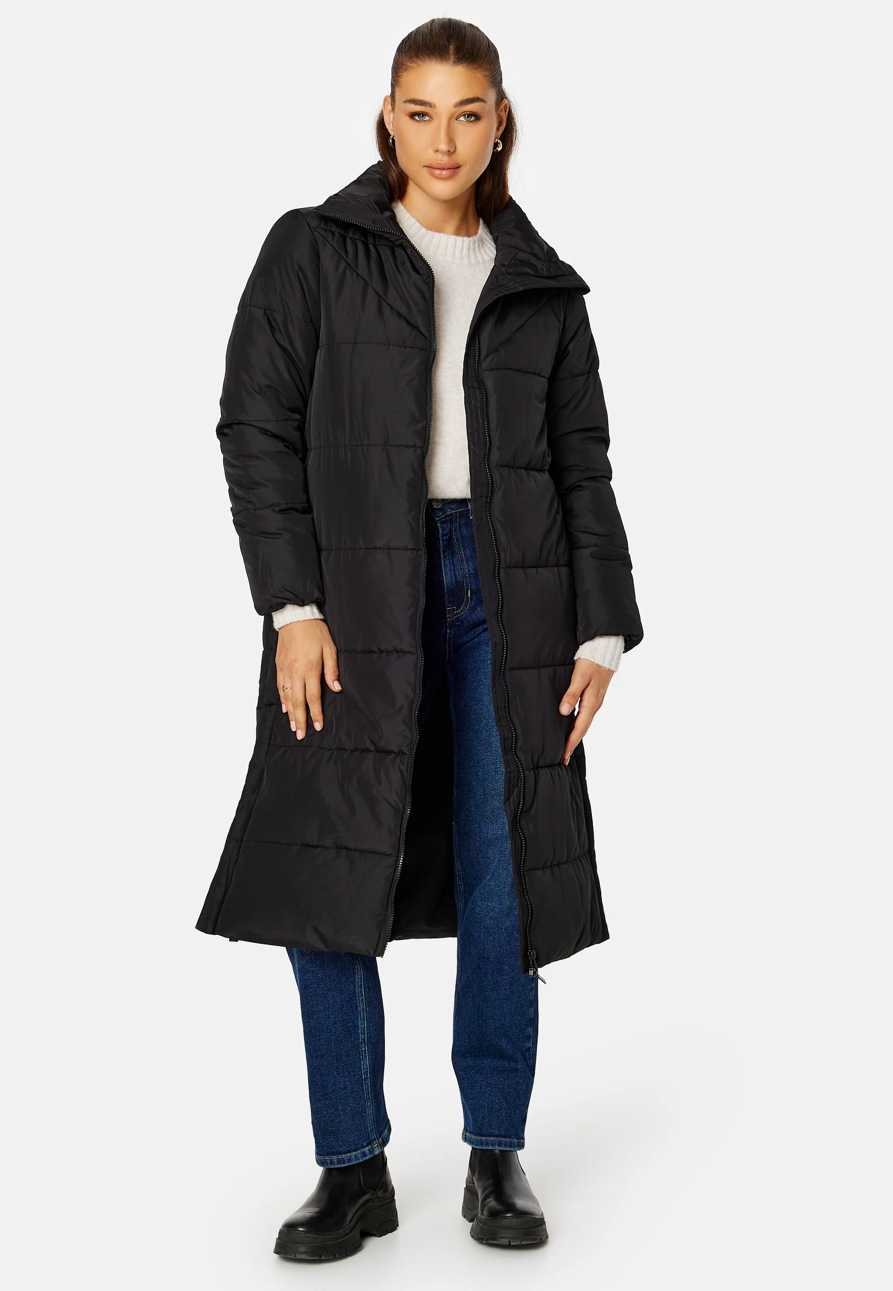 Nilly High Neck Long Coat - Image 3